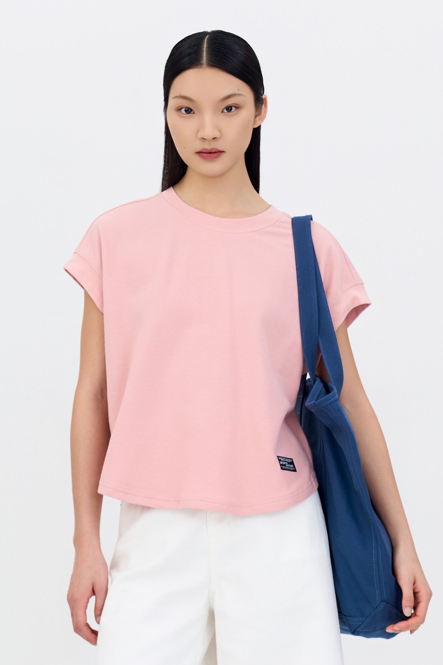 Ribbed Cuff Tee - Blush