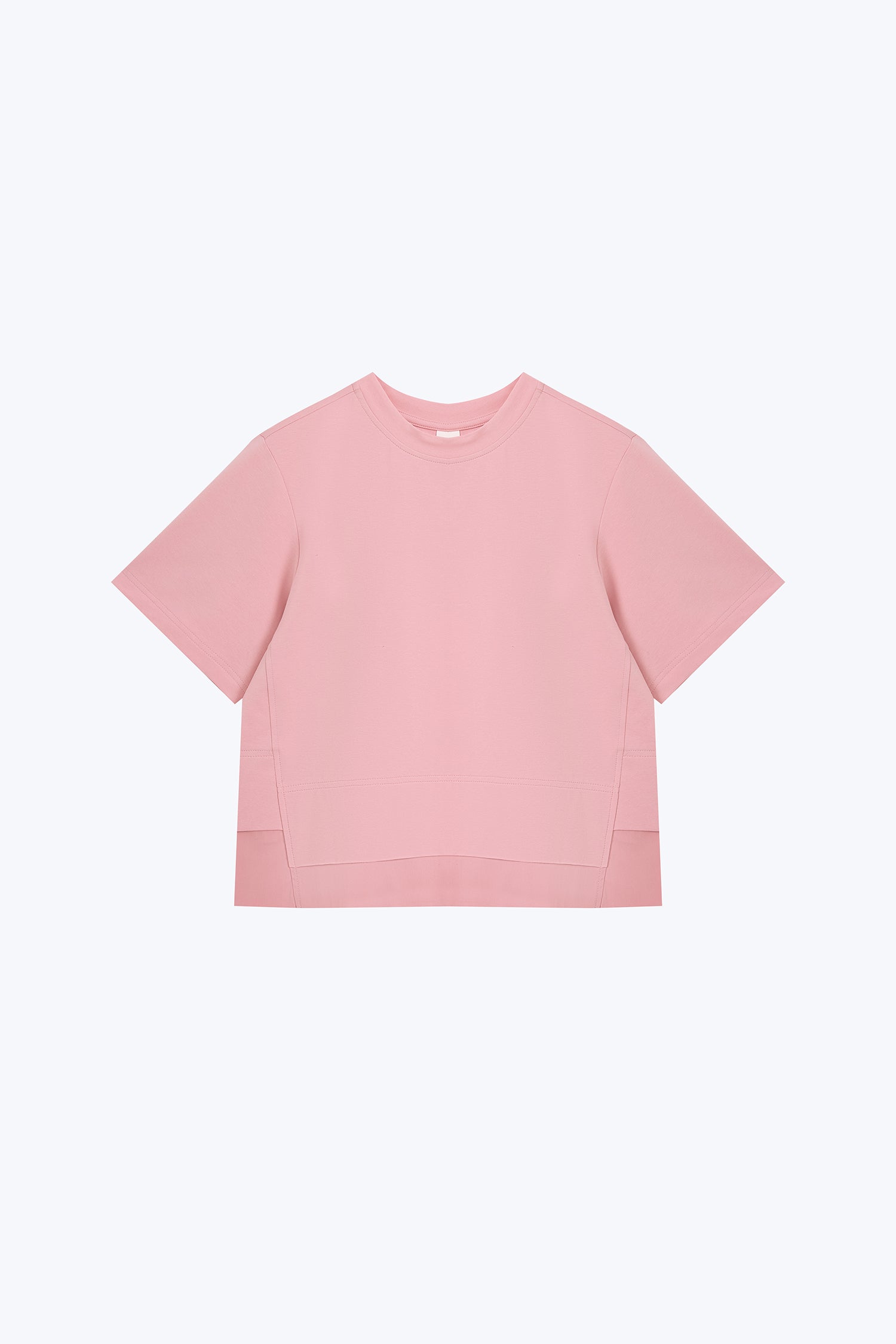 Double Layer Drawstring Hem Top - Blush