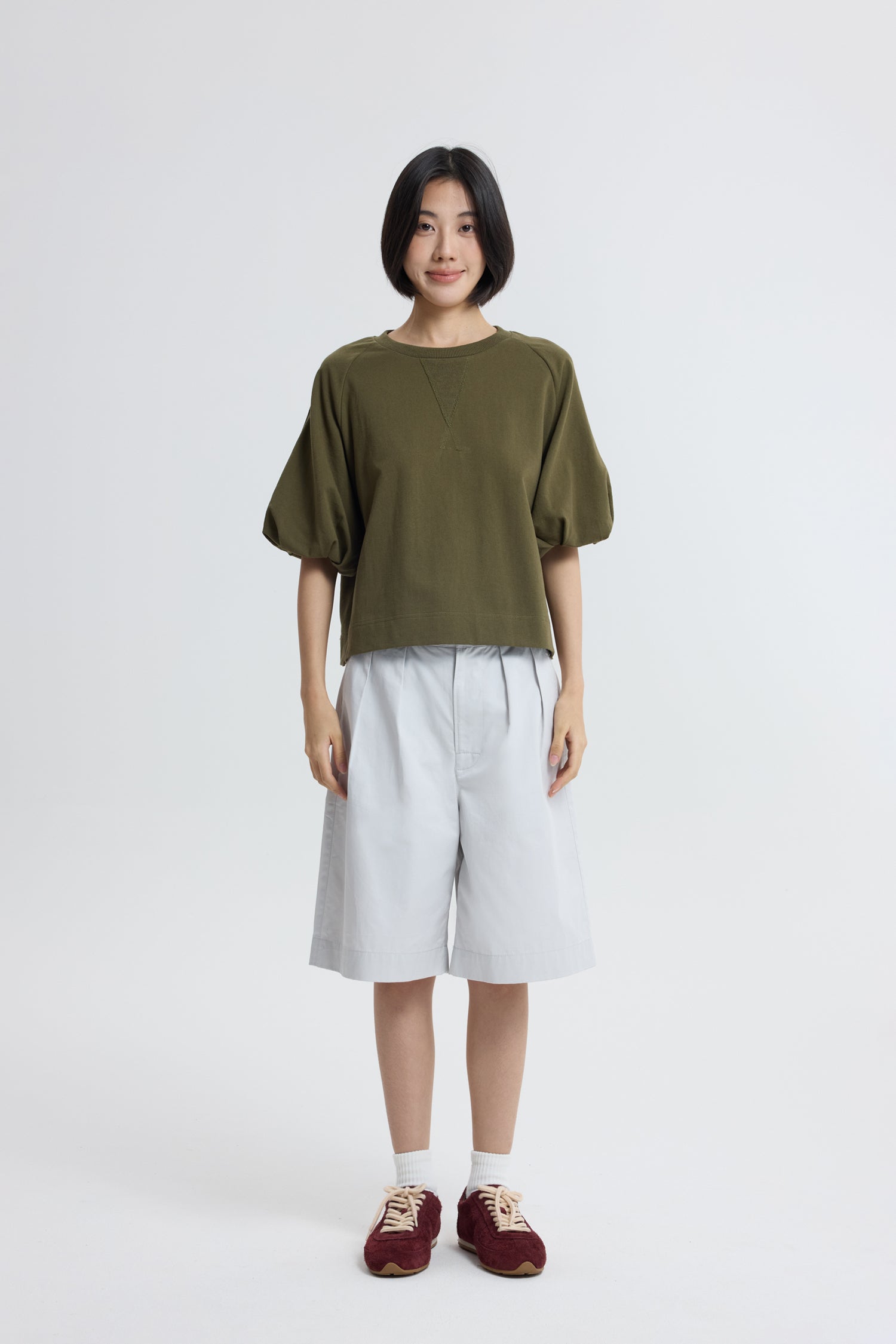 Soft Volume Sweater - Army Green