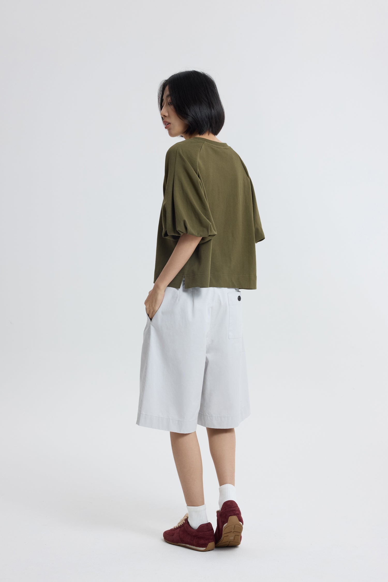 Soft Volume Sweater - Army Green