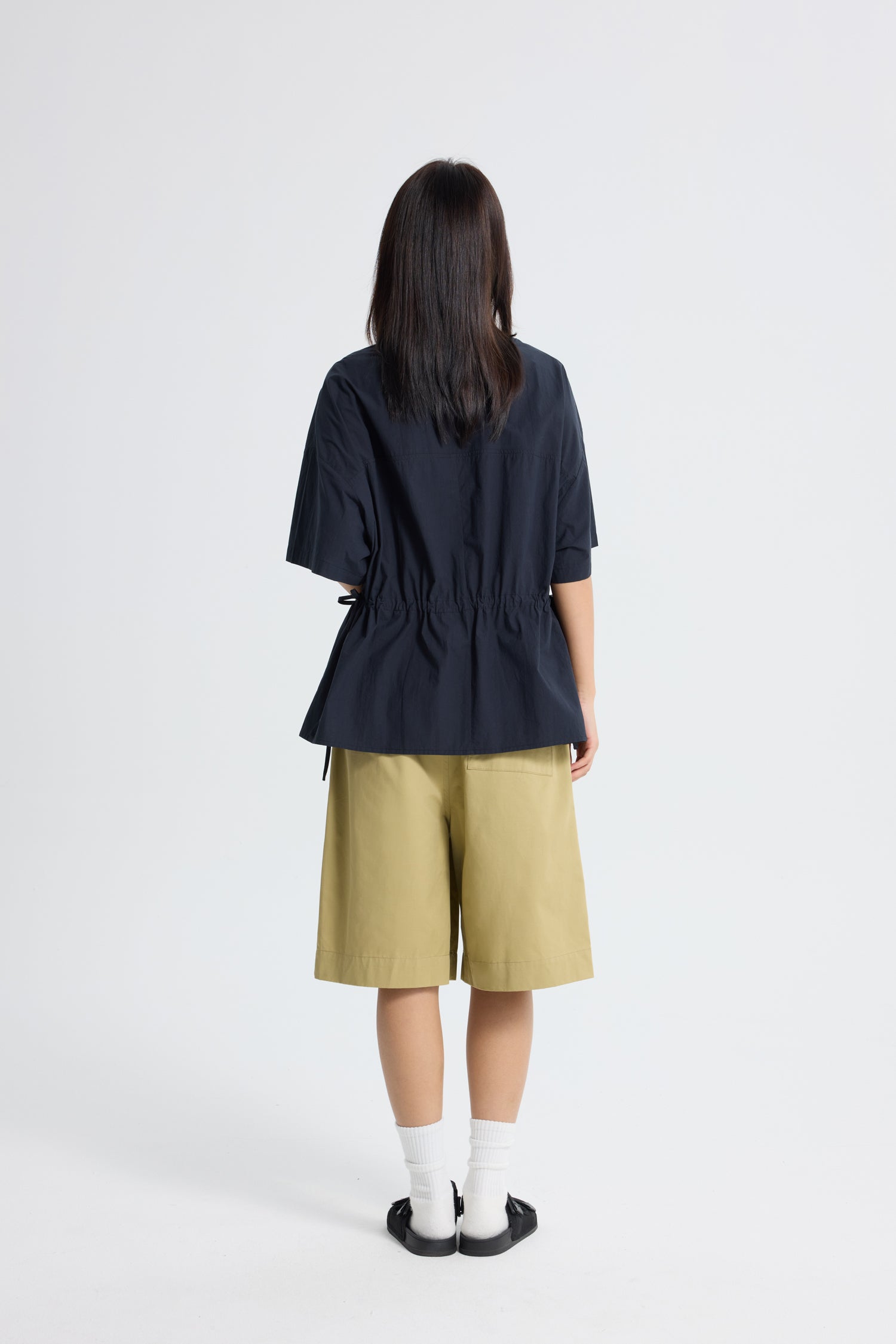 Drawstring Waist Tee - Black