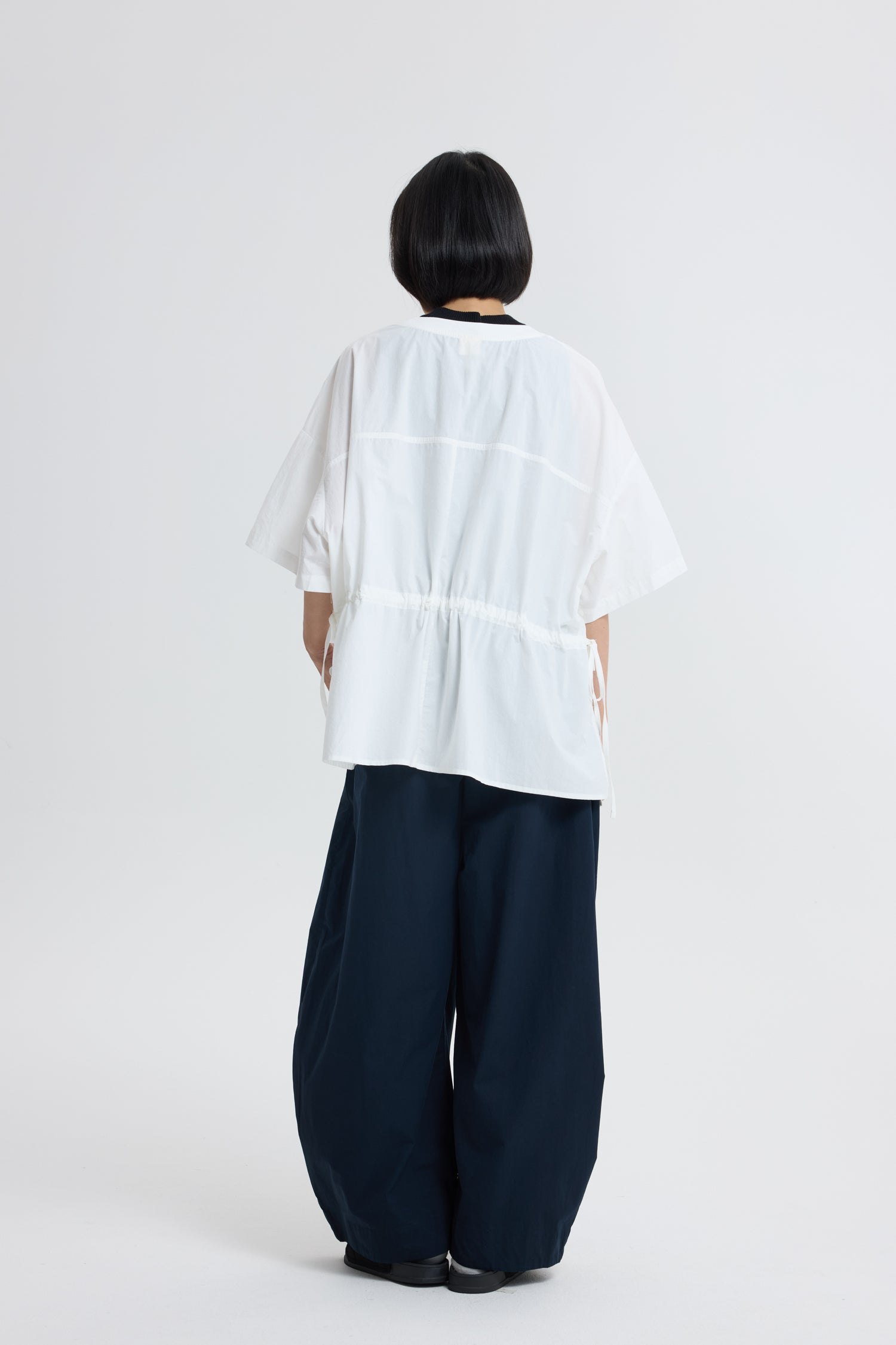 Drawstring Waist Tee - Cream