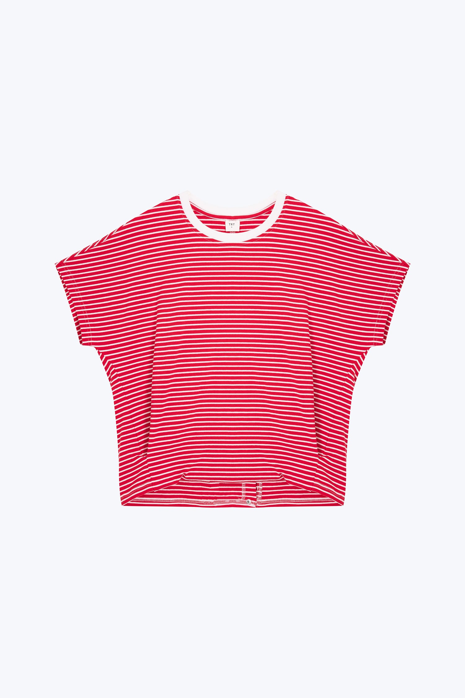Stripe Snap Button Tee - Red Stripes