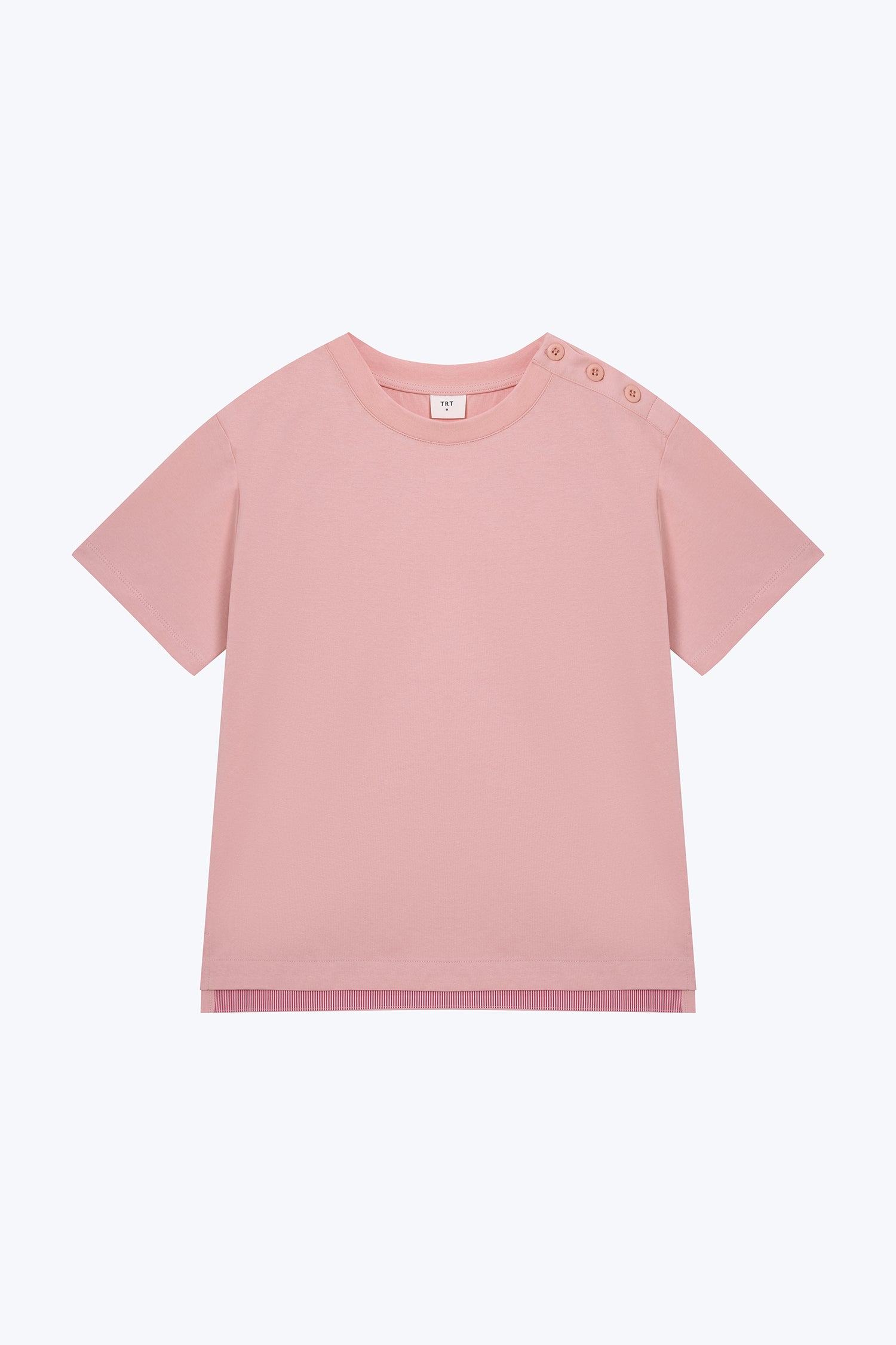 Shoulder Button Tee - Blush