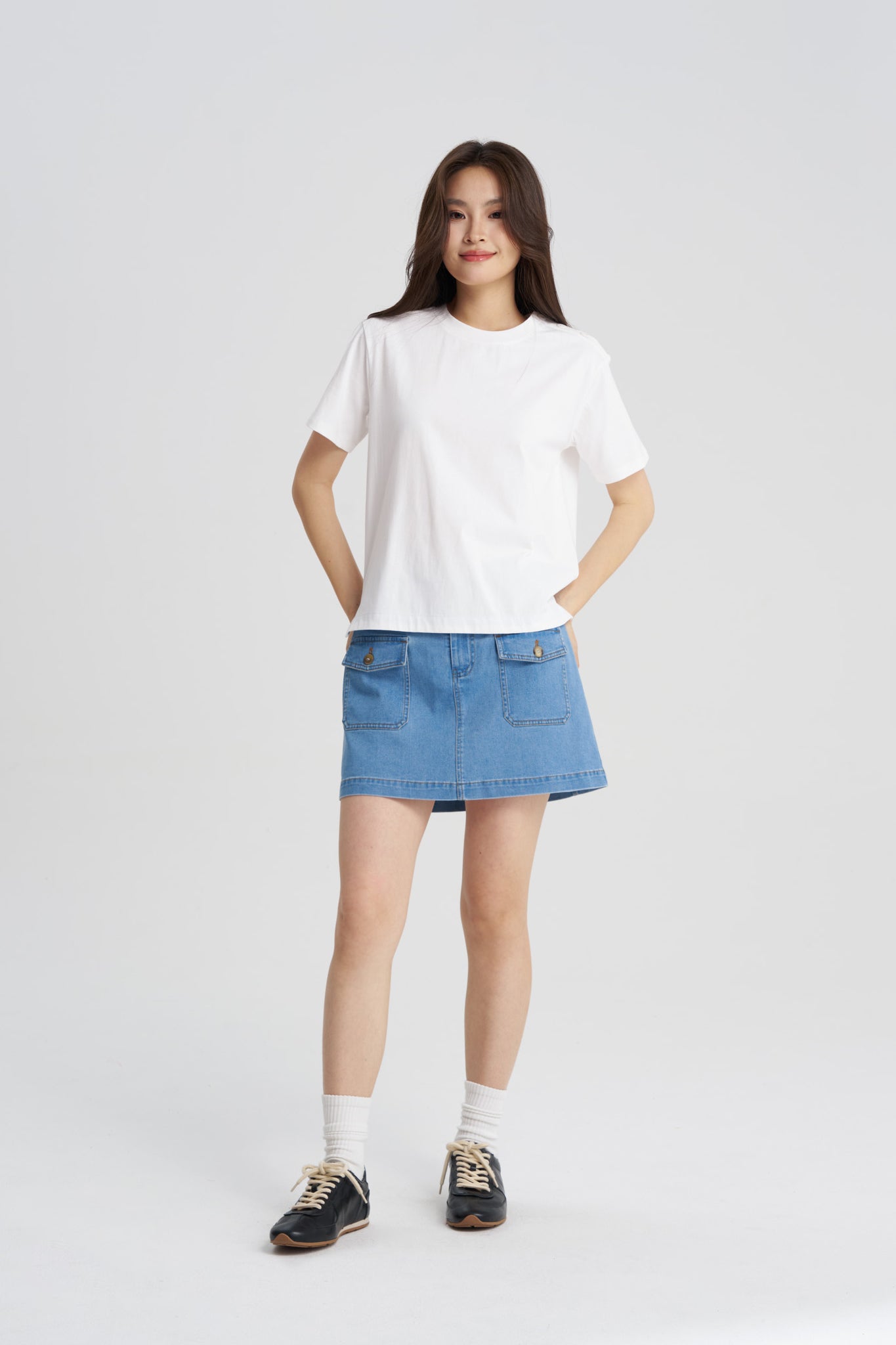 Shoulder Button Tee - Cream