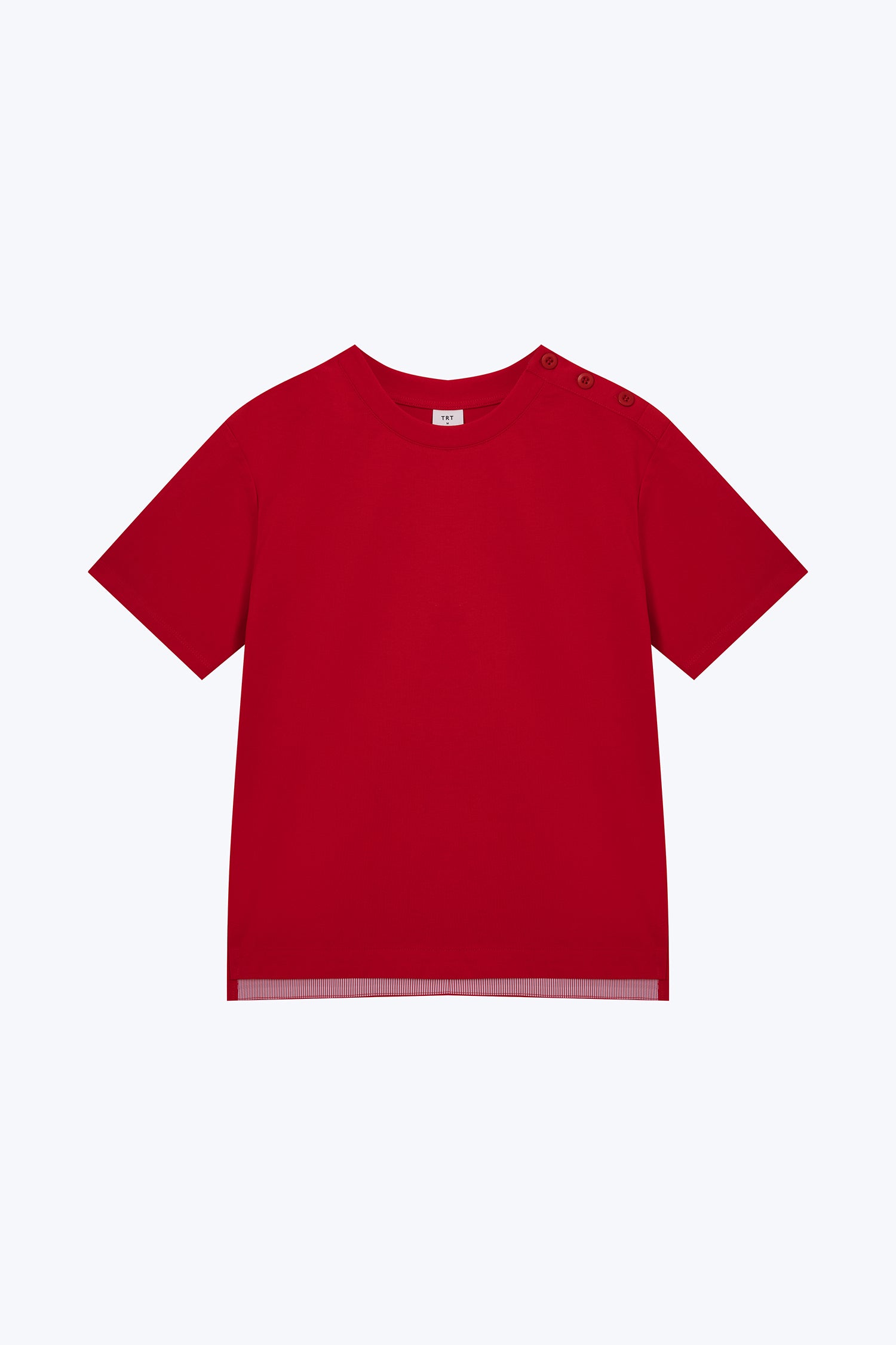 Shoulder Button Tee - Red