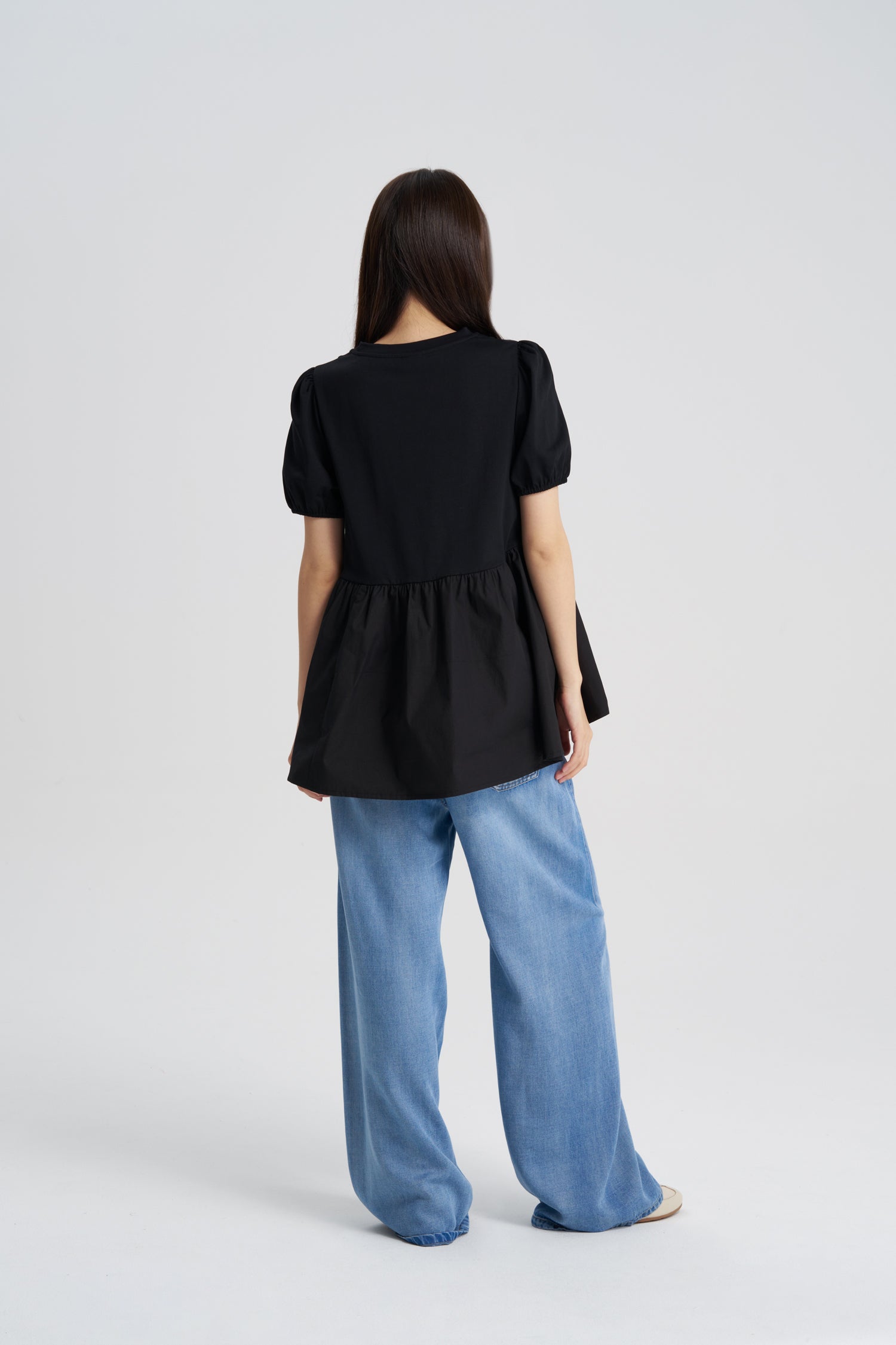 Gathered Tee - Black