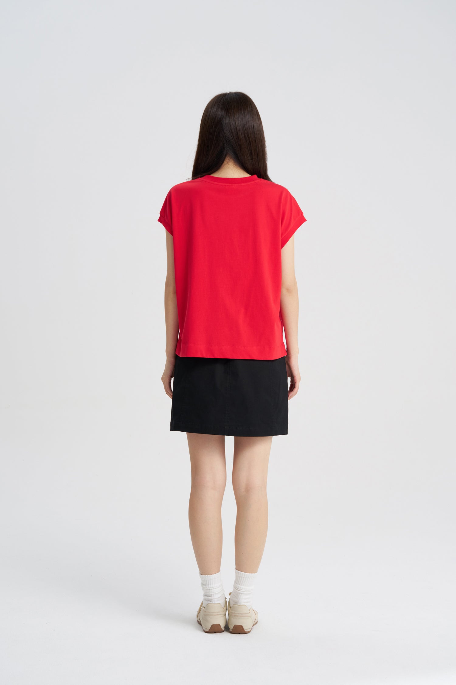 Floral Cap Sleeve Tee - Red