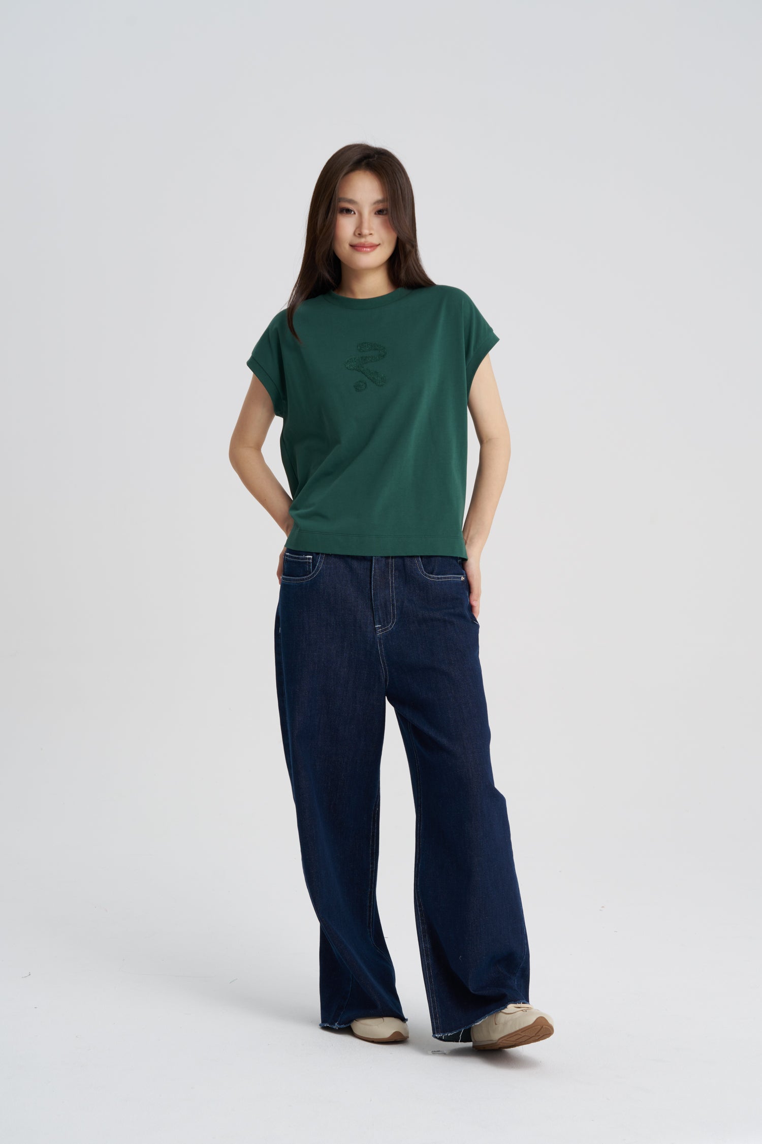 Towel Print Tee - Emerald