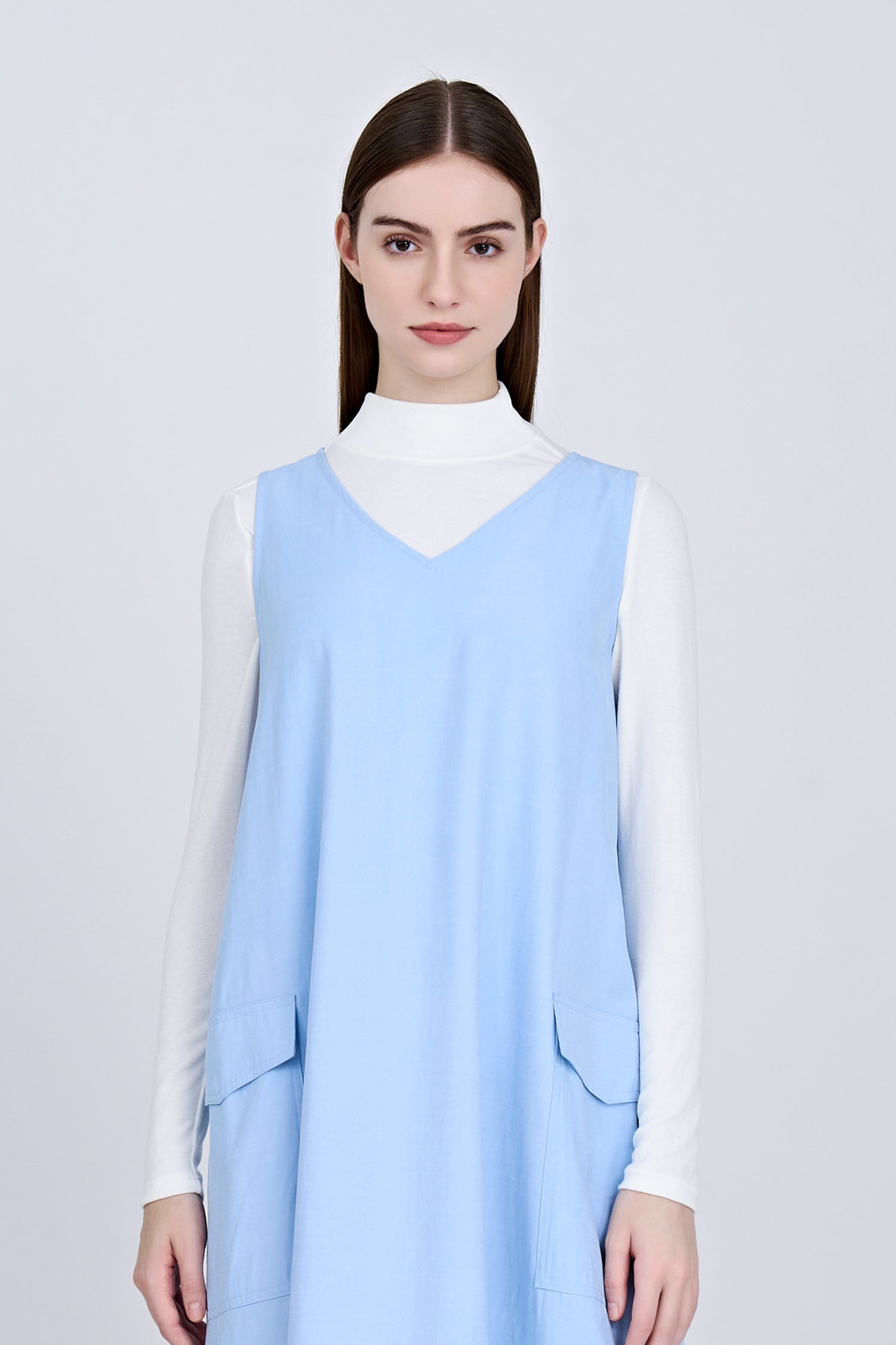 Mock Neck Long Sleeve Tee - Cream