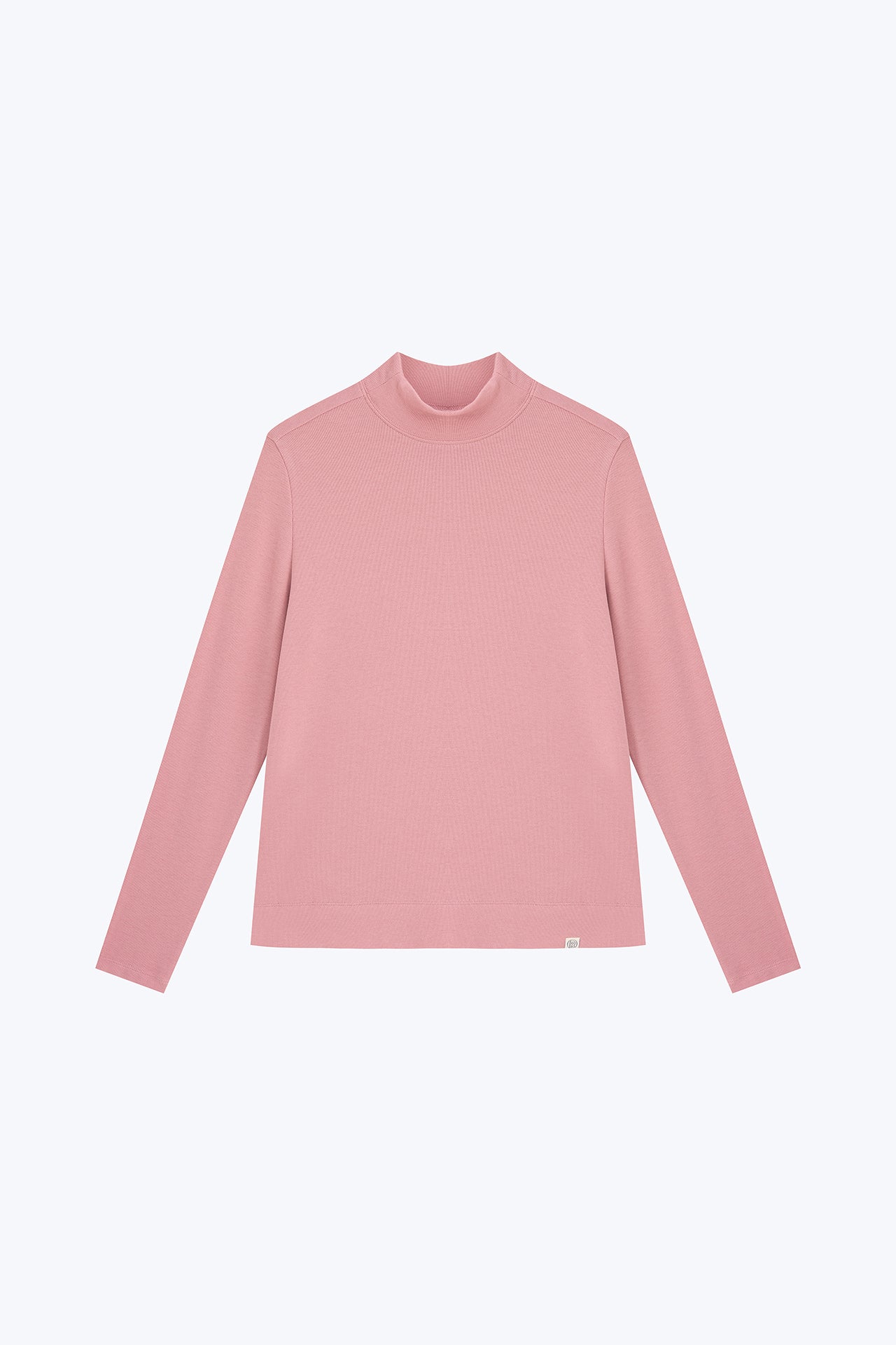 Mock Neck Long Sleeve Tee - Blush