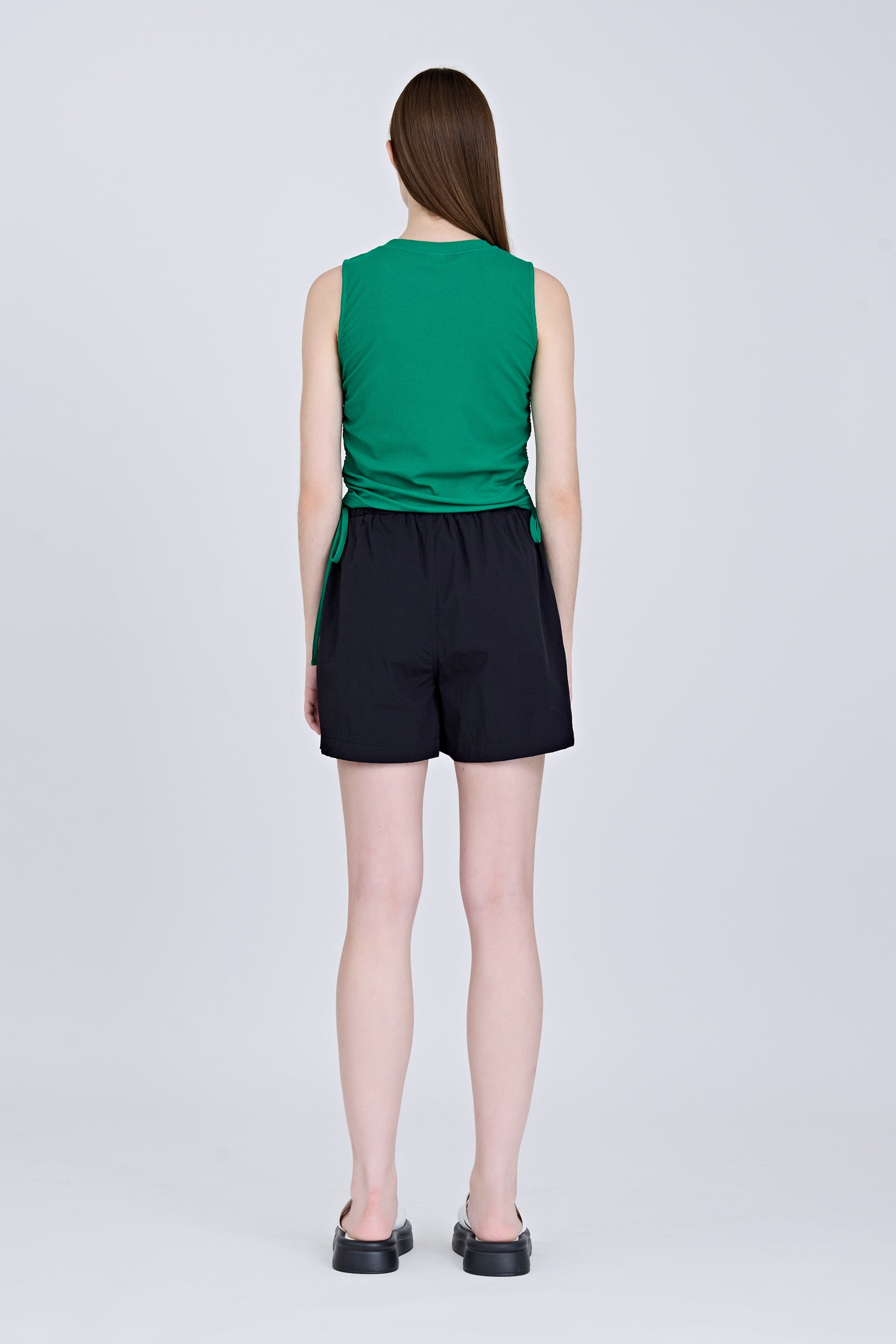 Sleeveless Ruche Tee - Green [AT]