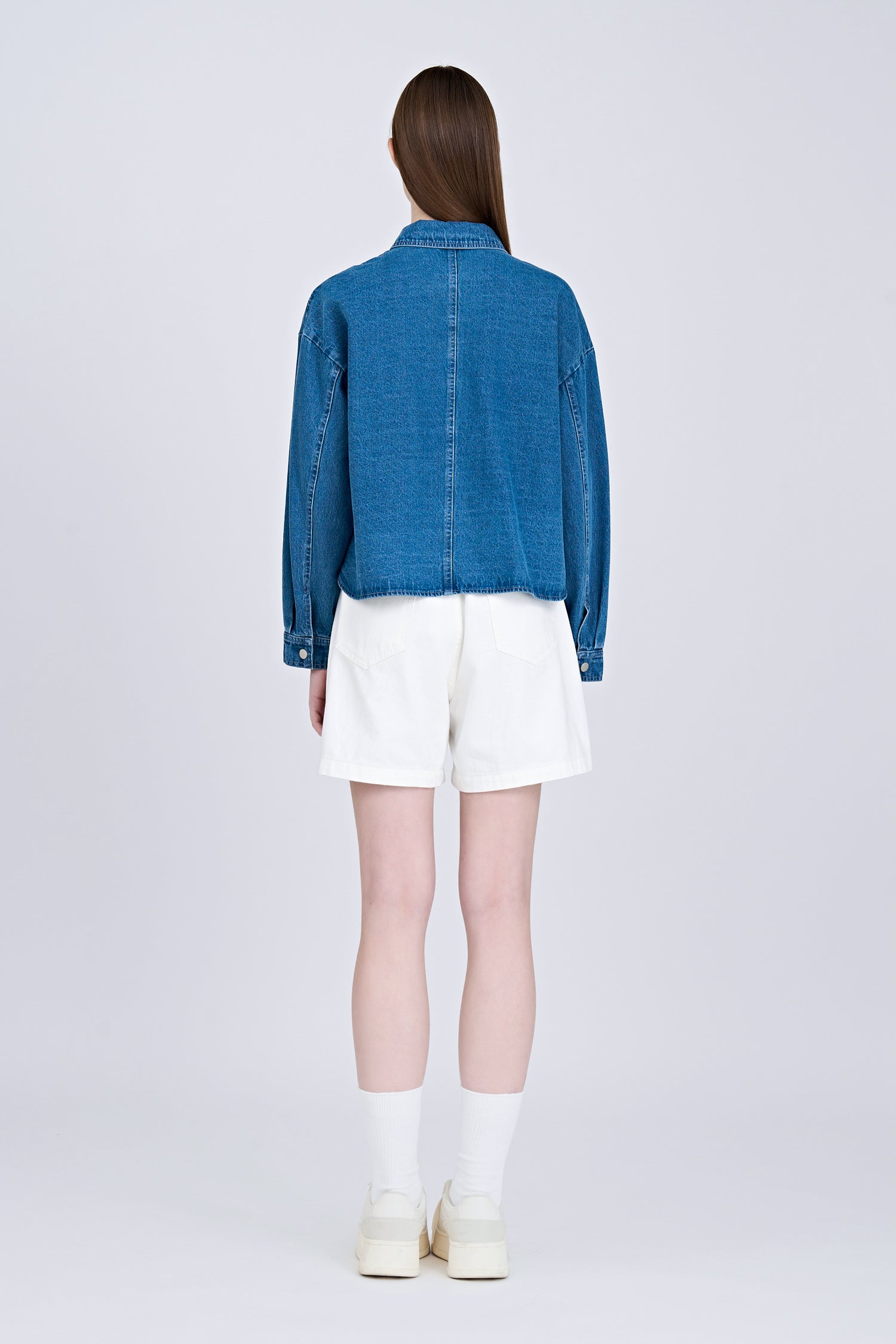 Denim Patch Pocket Outer Shirt - Denim