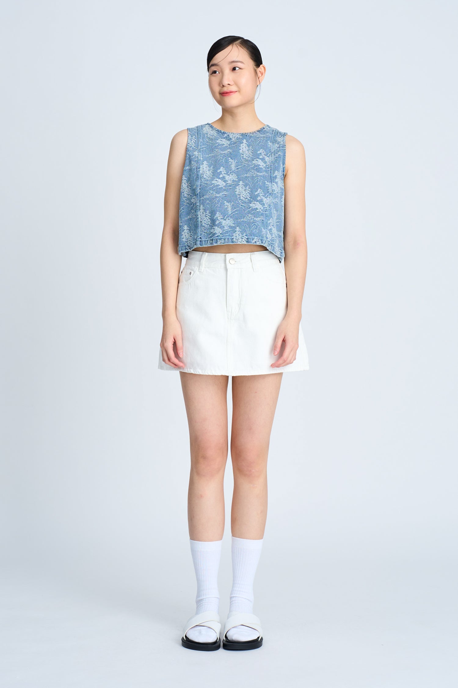 Distressed Denim Top - Distressed Denim [AT]