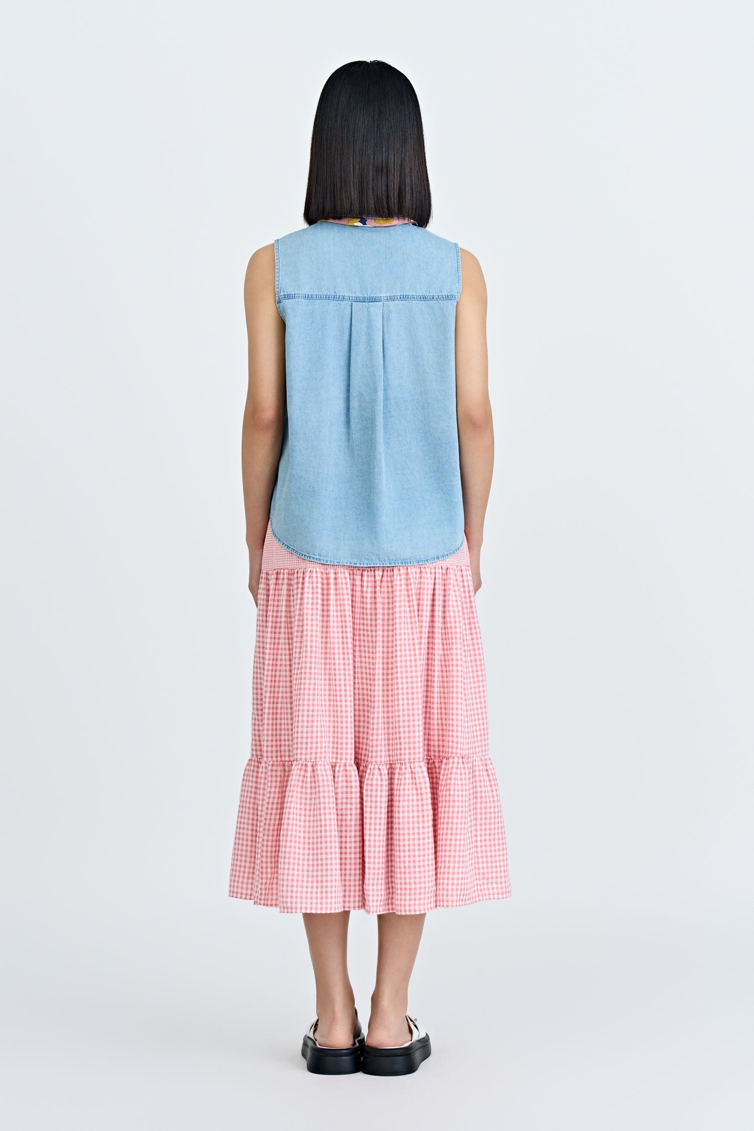 Denim Sleeveless Blouse - Light Denim