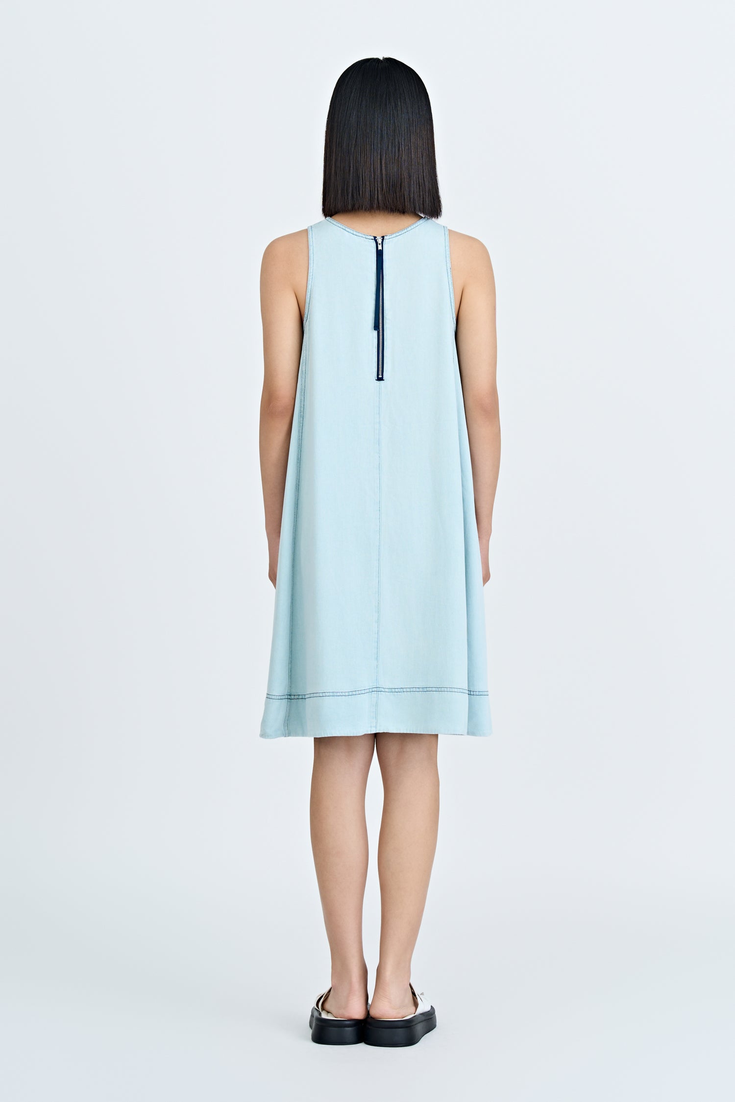 Denim Sleeveless Dress - Light Denim