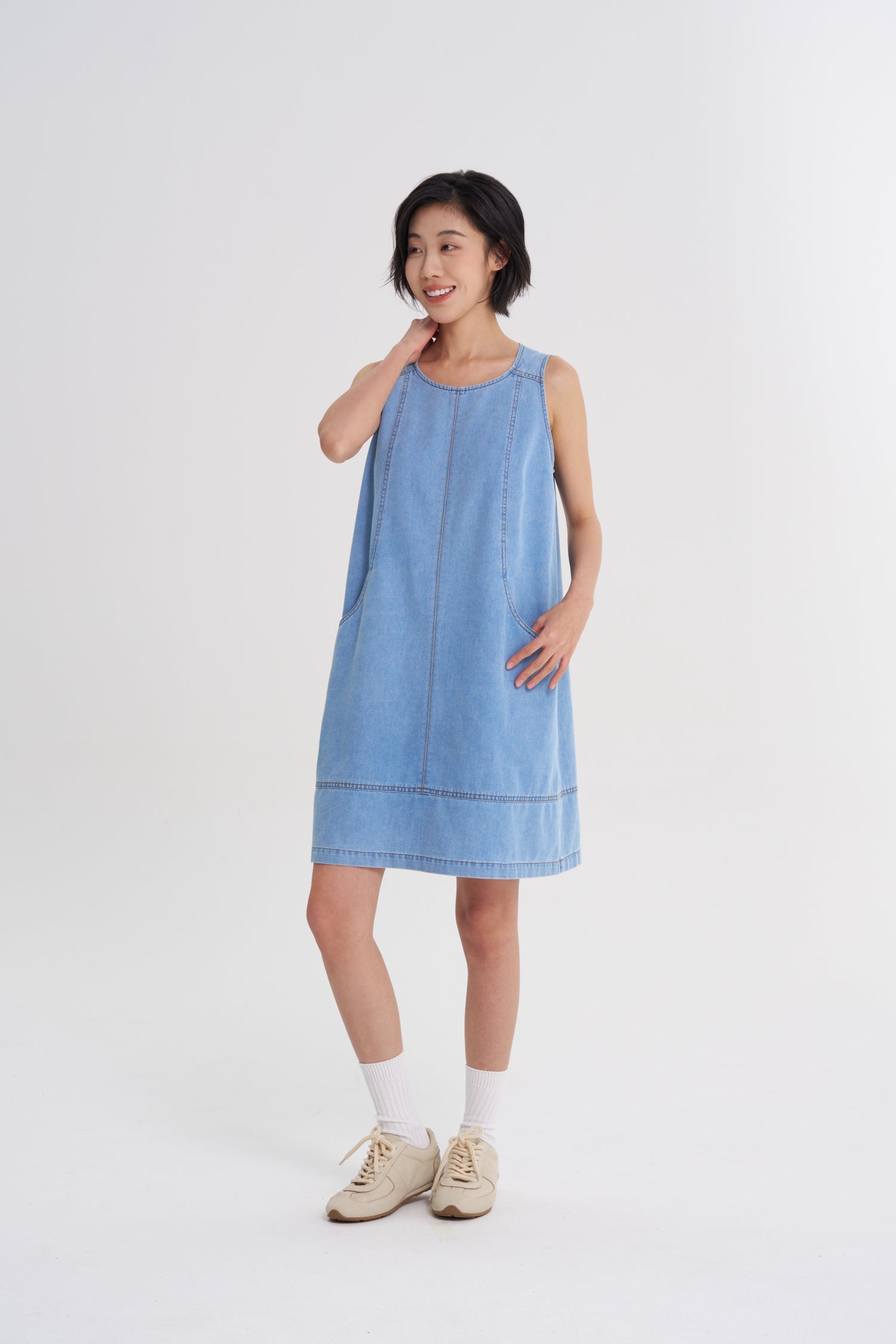 Denim Seamline Dress - Denim