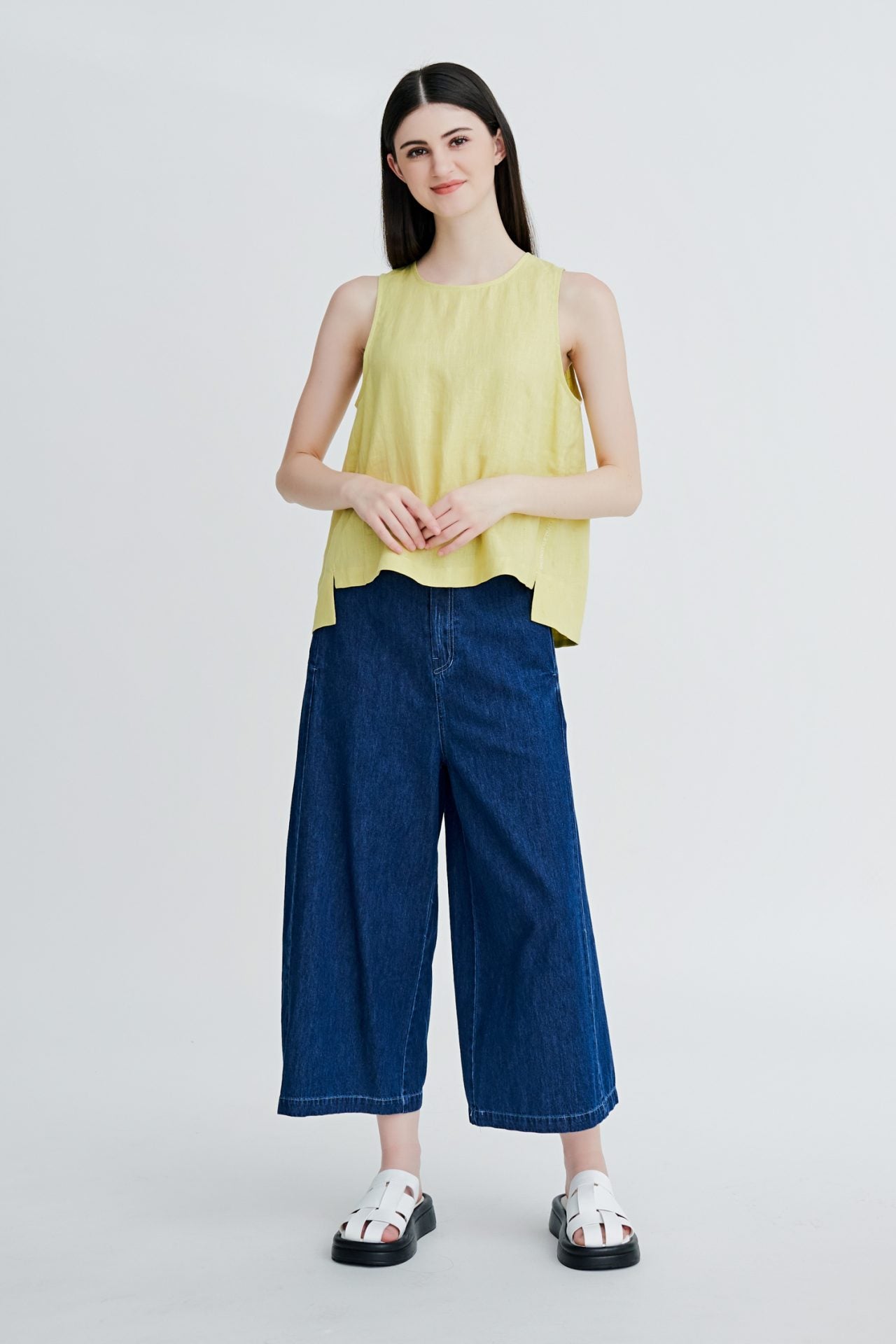 Denim Straight Trousers - Dark Denim – The Restyle Trait