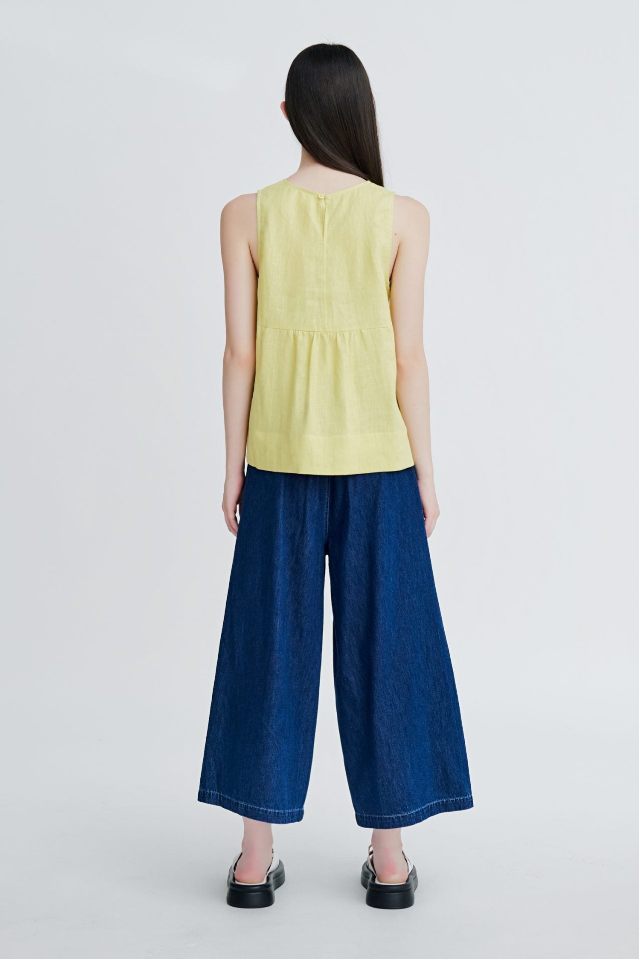 Denim Straight Trousers - Dark Denim