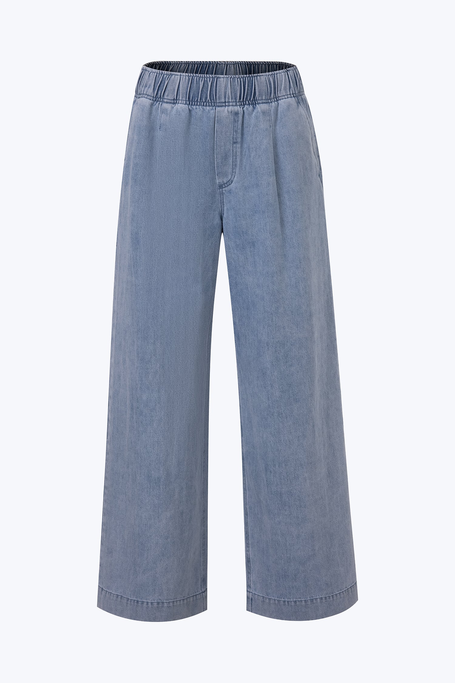 Pull-up Denim Trousers - Denim