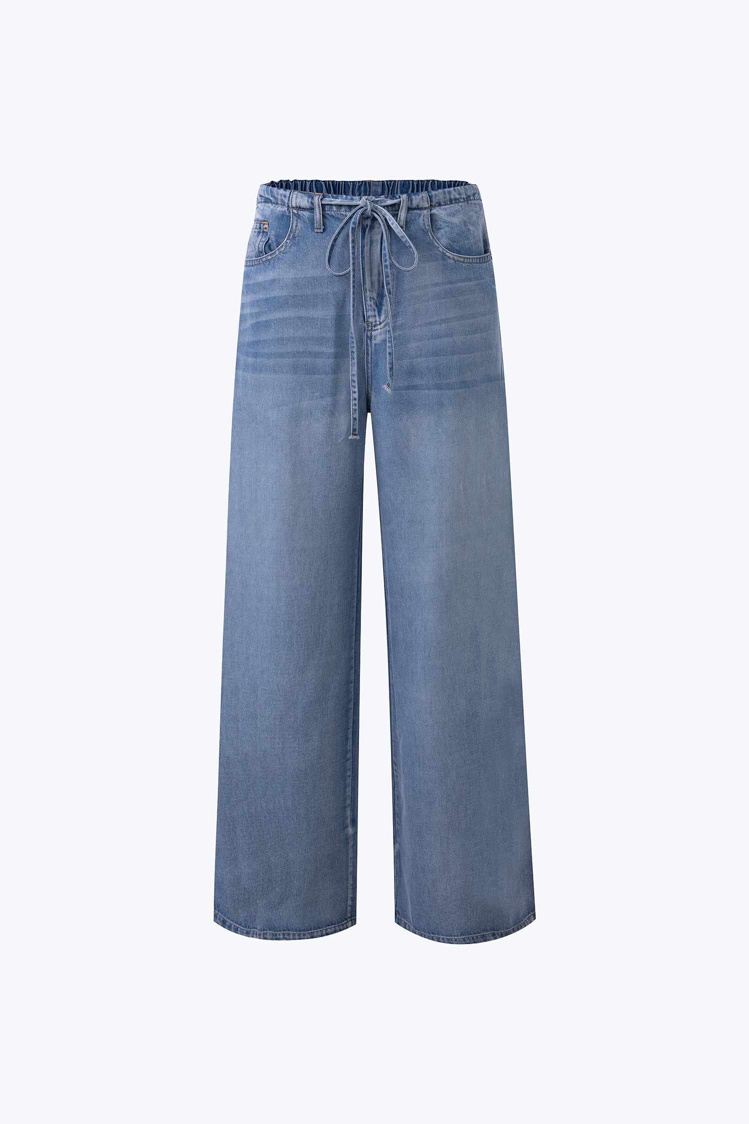 Straight Leg Denim Trousers - Denim