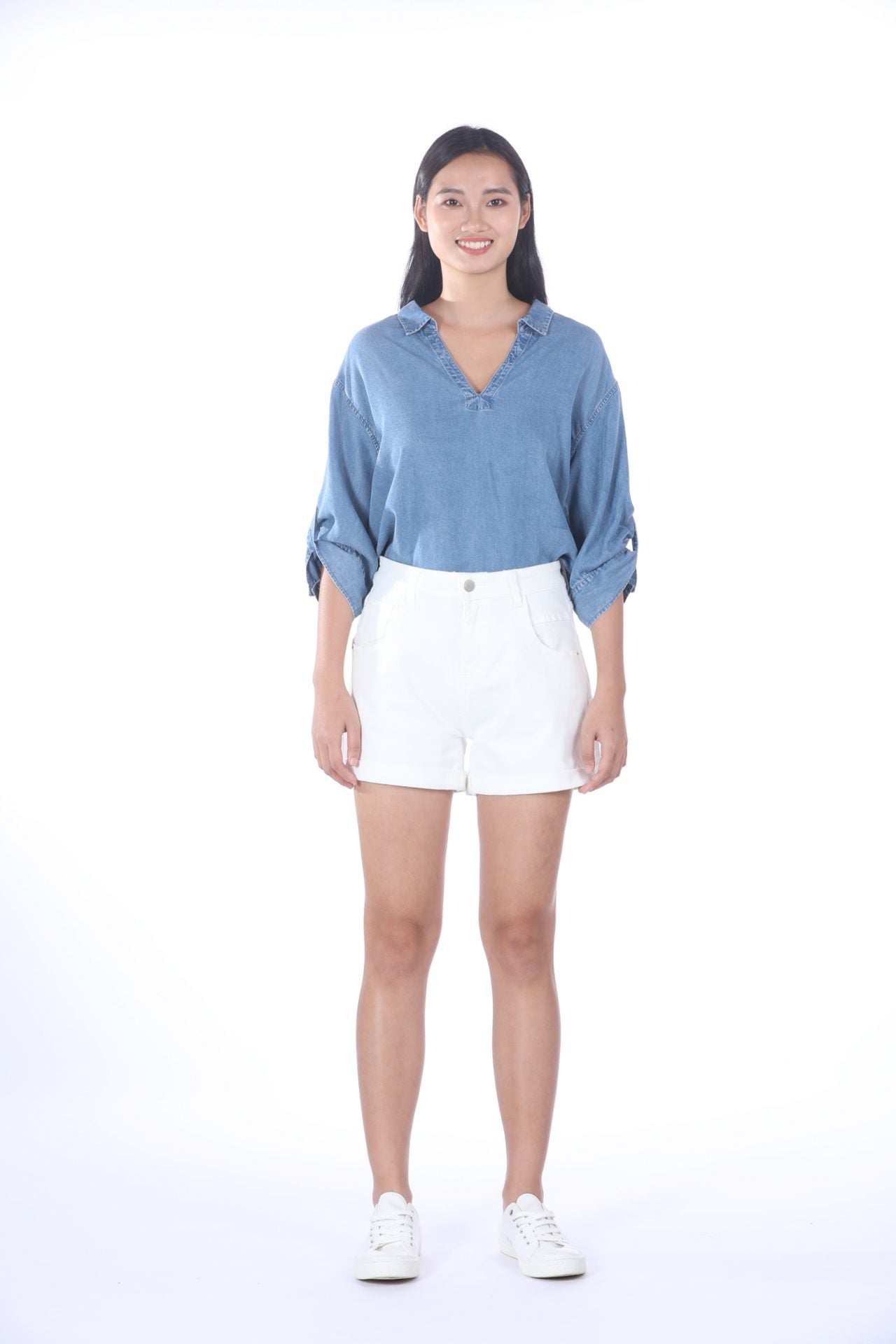 Denim Collared Blouse - Denim