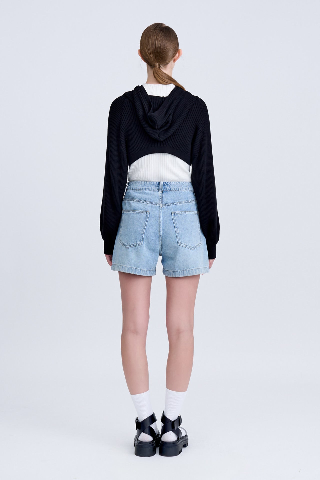 Denim High-Waisted Shorts [AT]