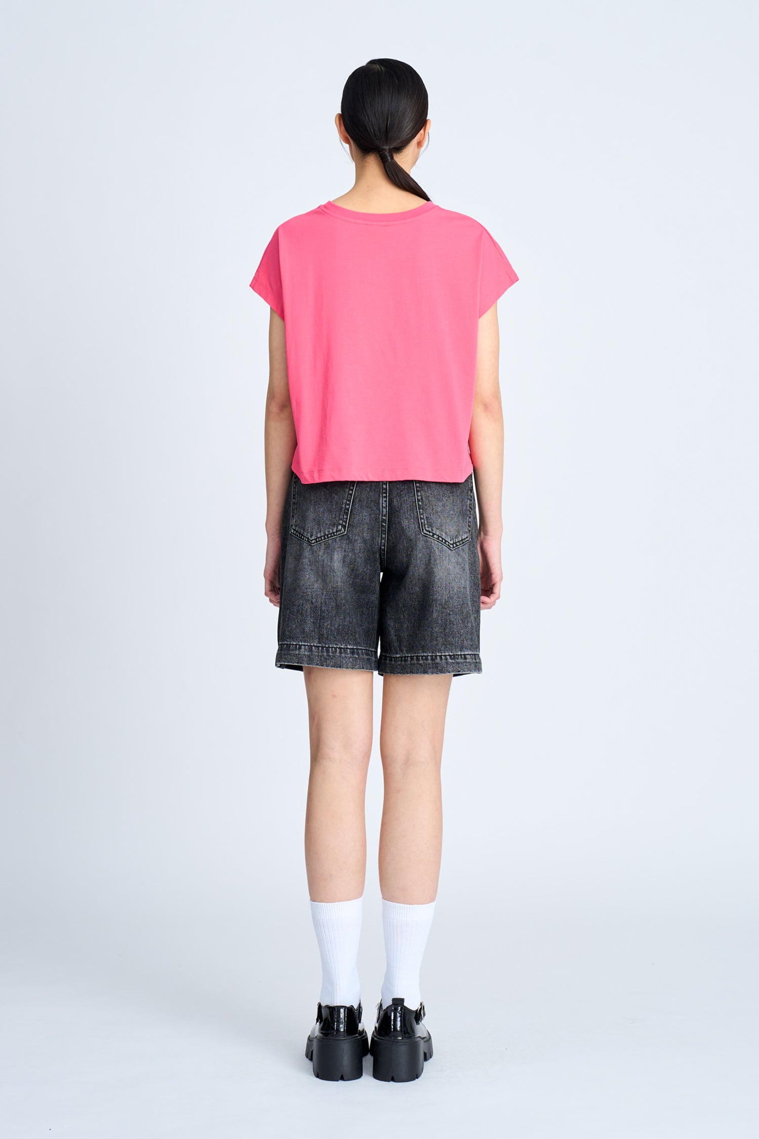 Denim Bermudas Shorts - Black