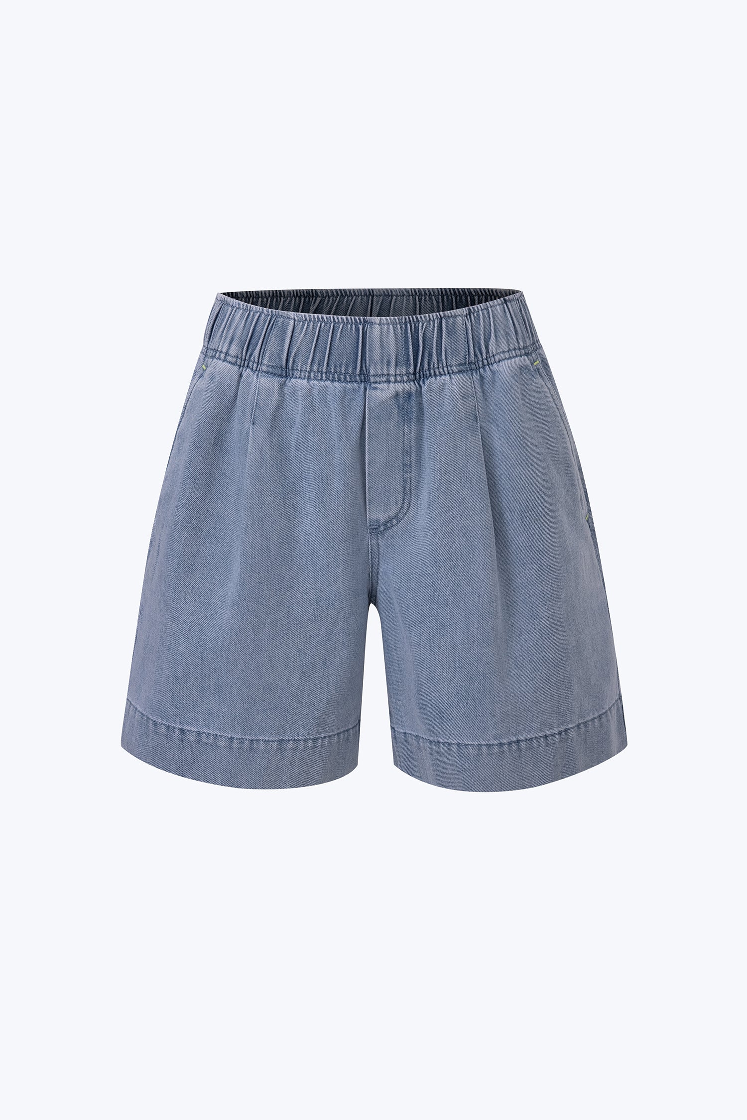 Pull-up Denim Shorts - Denim