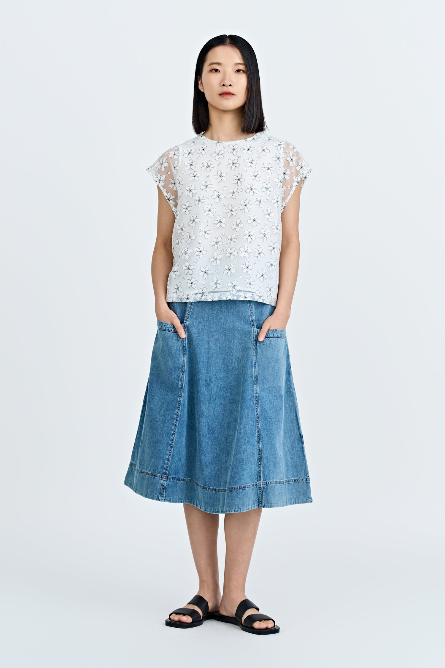 Denim Circular Skirt - Denim