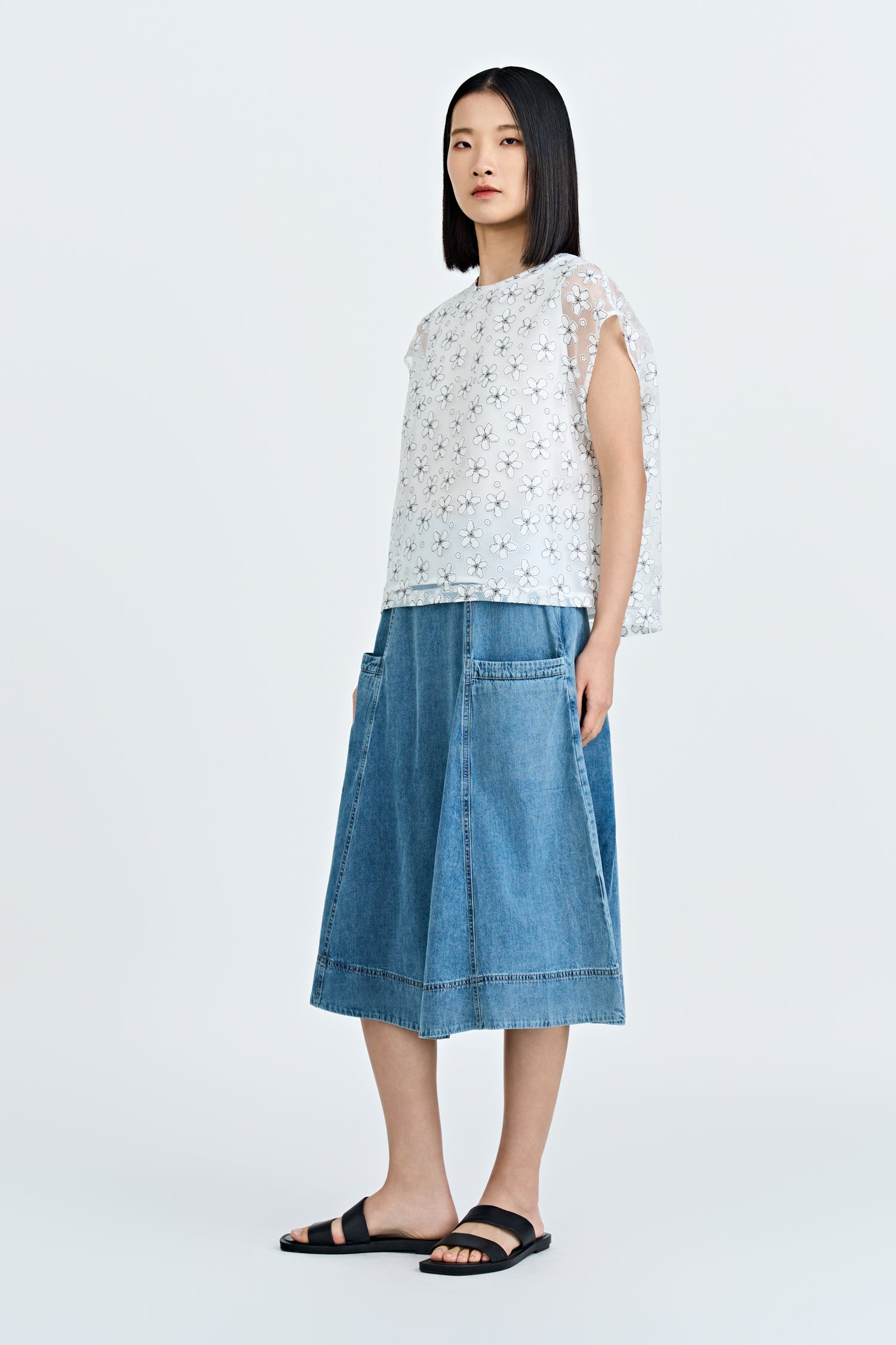 Denim Circular Skirt - Denim