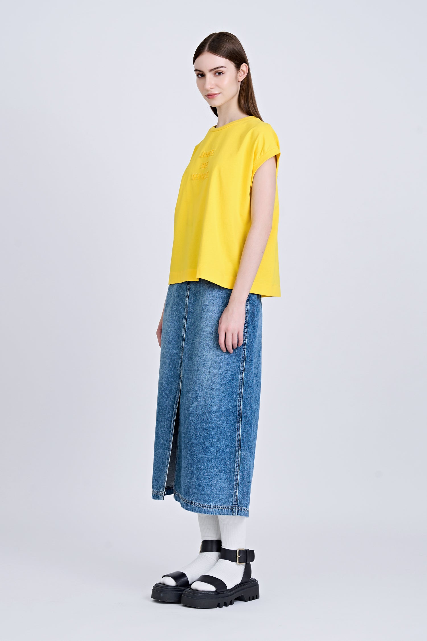 Denim A-Line Skirt - Denim