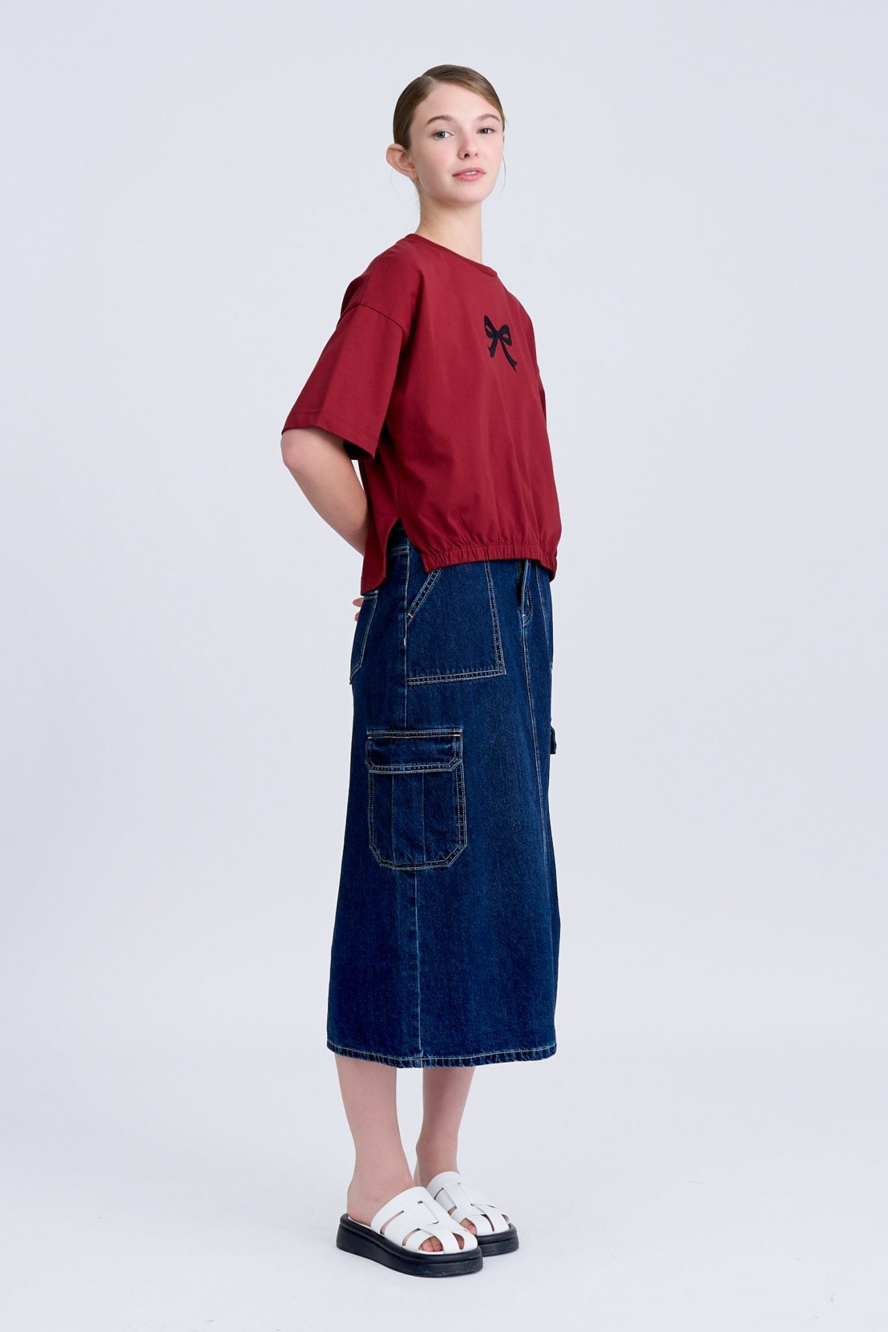Denim Cargo Skirt - Dark Denim [AT]