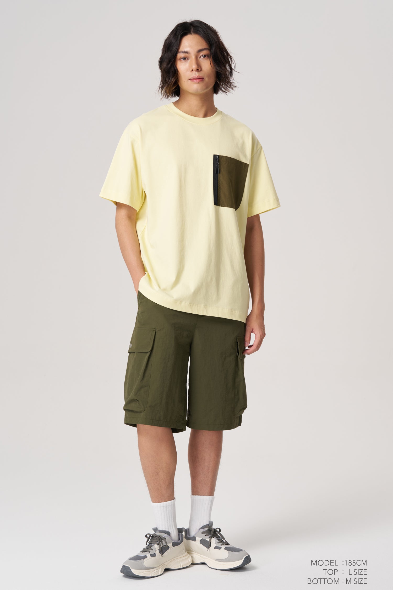 Oversized Utility Pocket Tee - Yellow