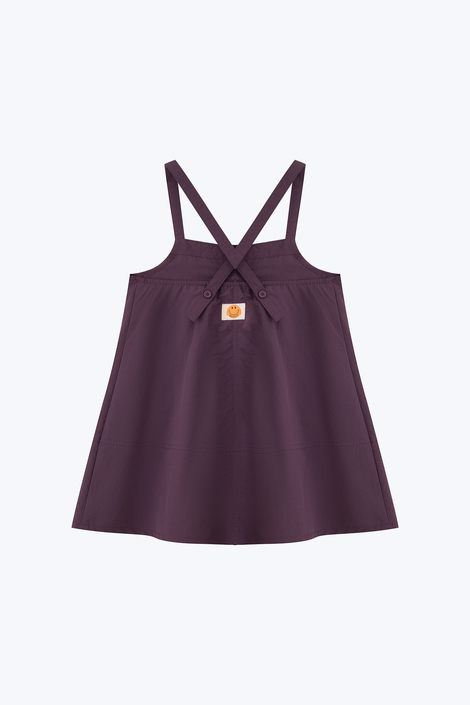 Dungaree Patch Pocket Dress - Plum