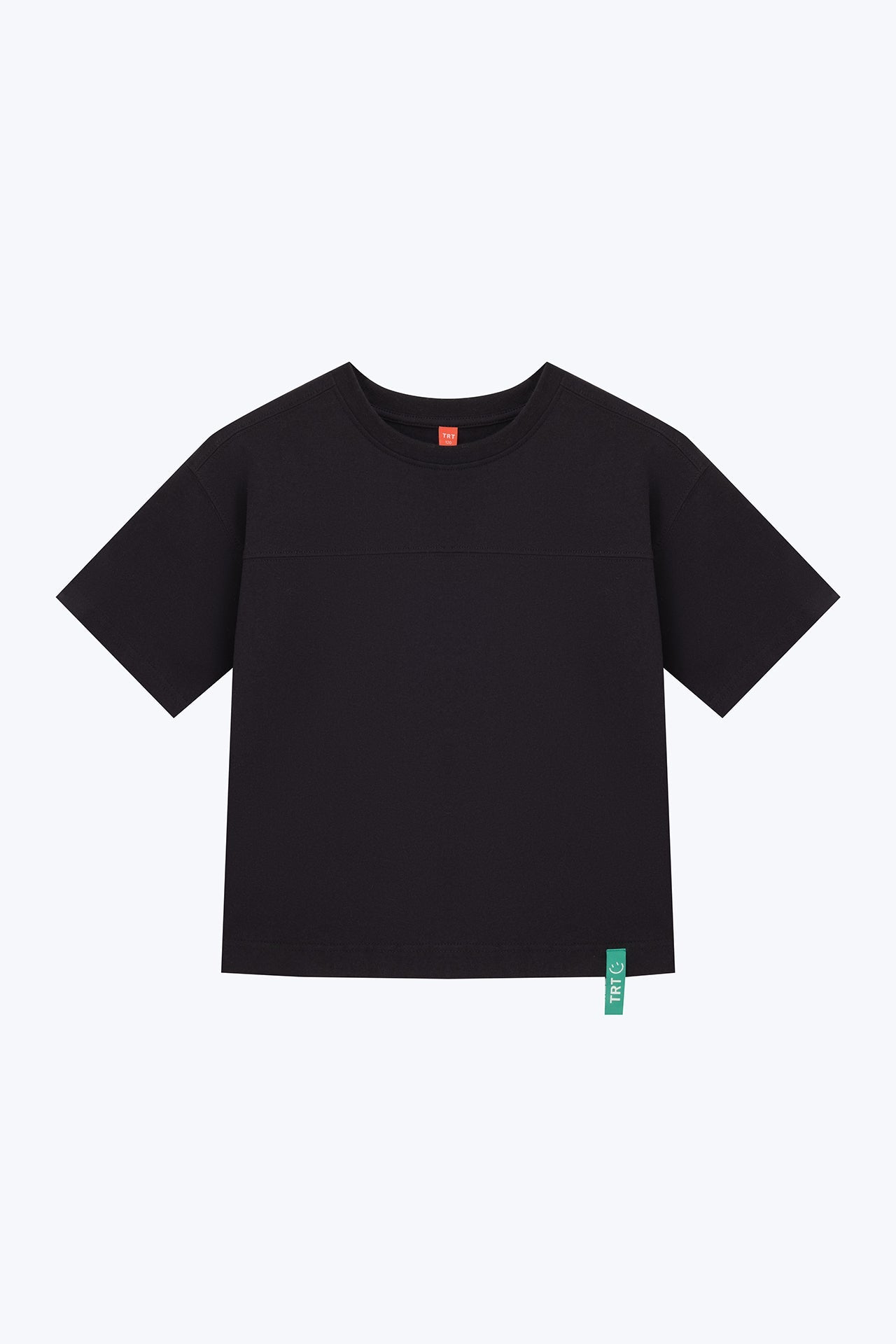 Relaxed Tee with Chest Cut & Sew - Black