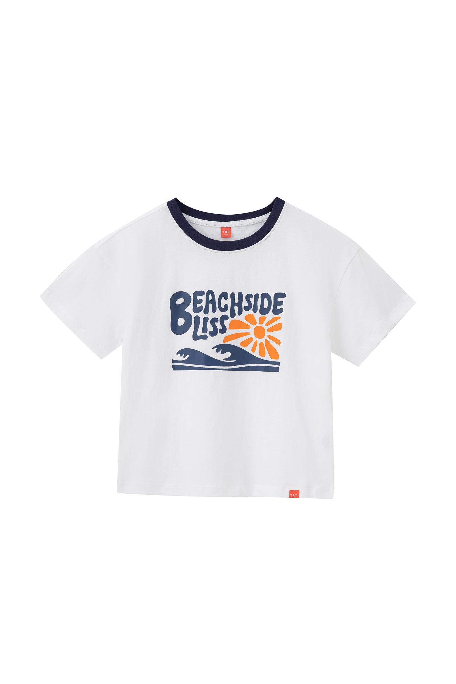 "Beachside Bliss" Printed Tee - Cream