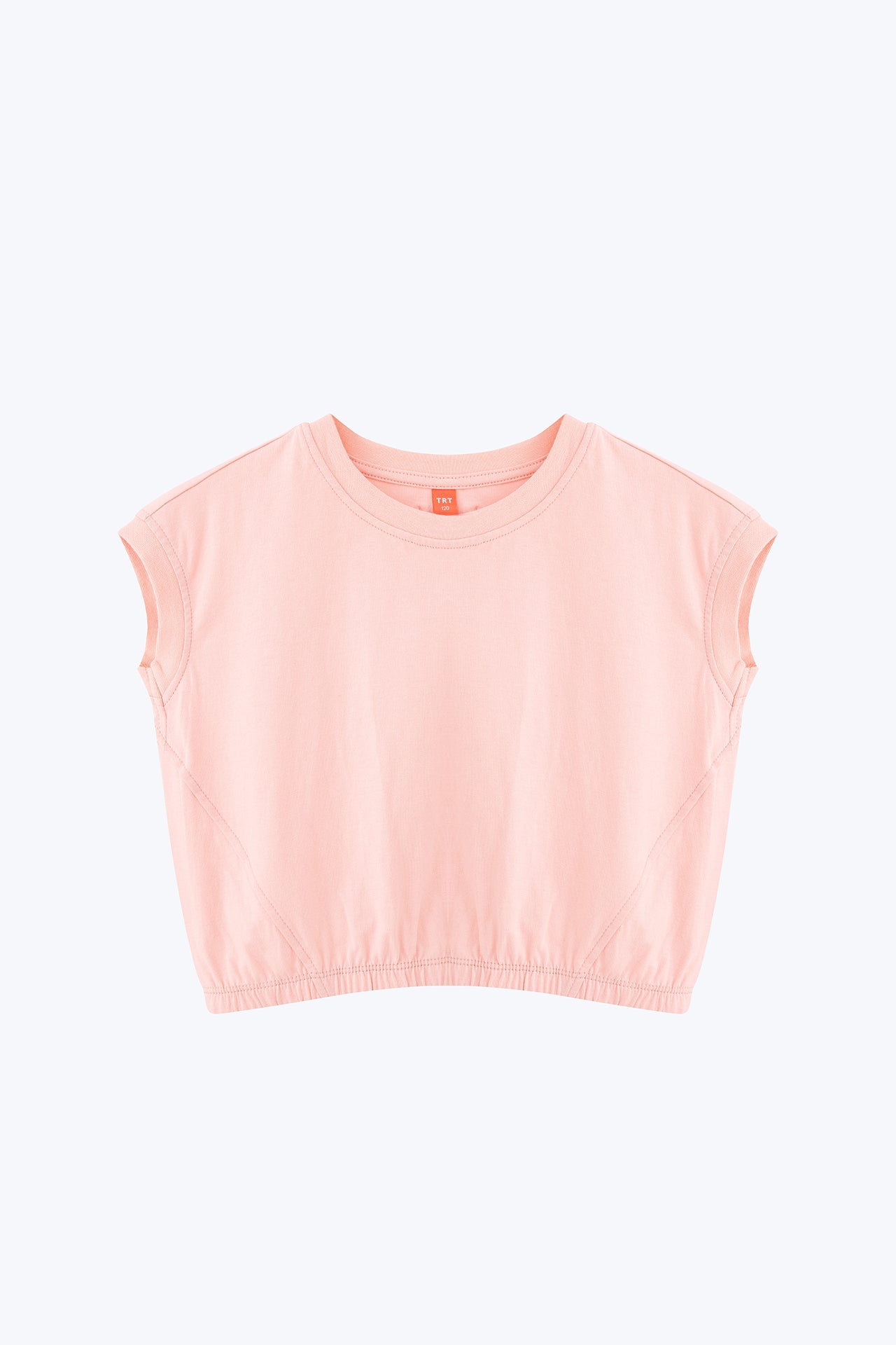 Kid's Cropped Tee with Elastic Waist - Baby Pink