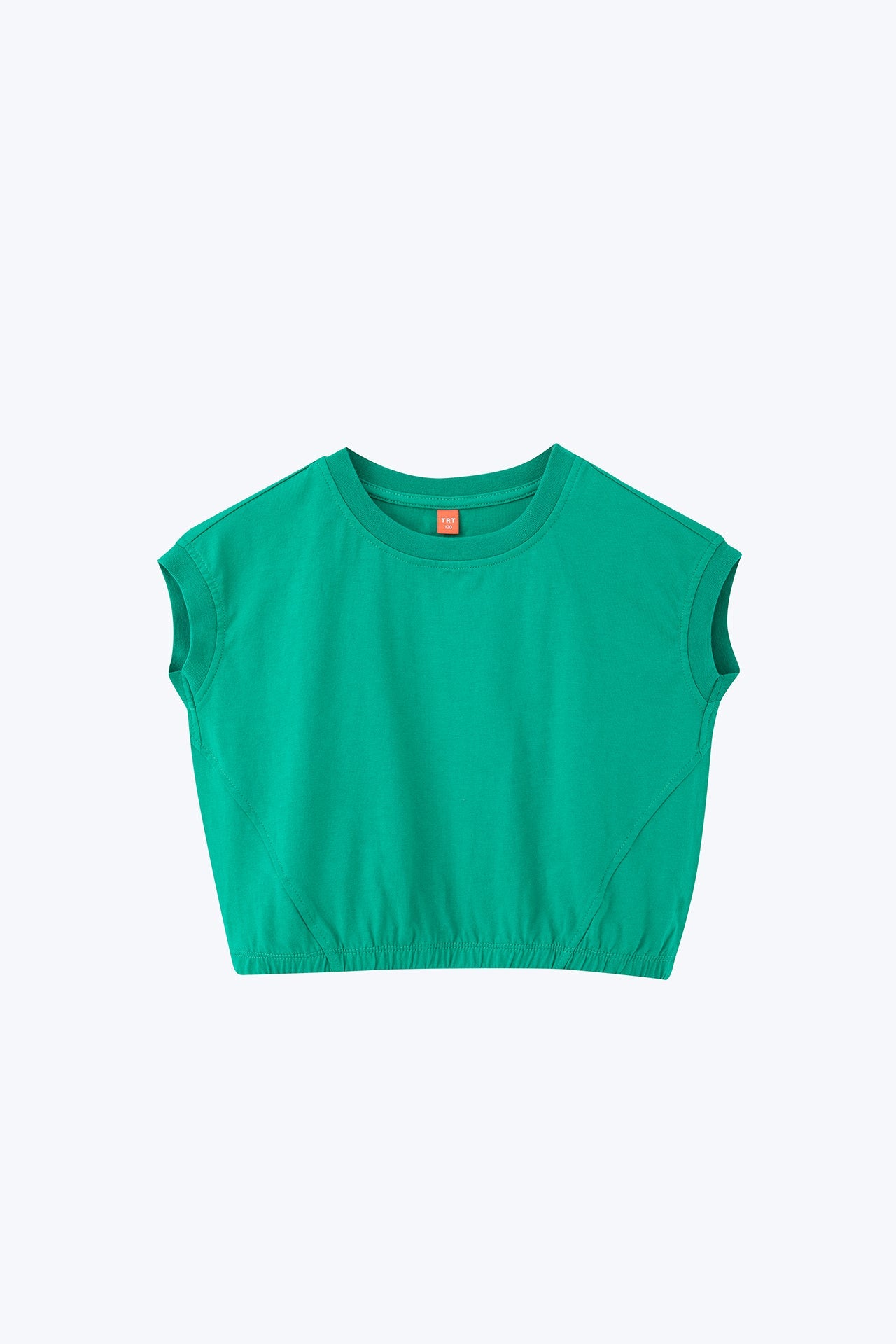 Kid's Cropped Tee with Elastic Waist - Emerald