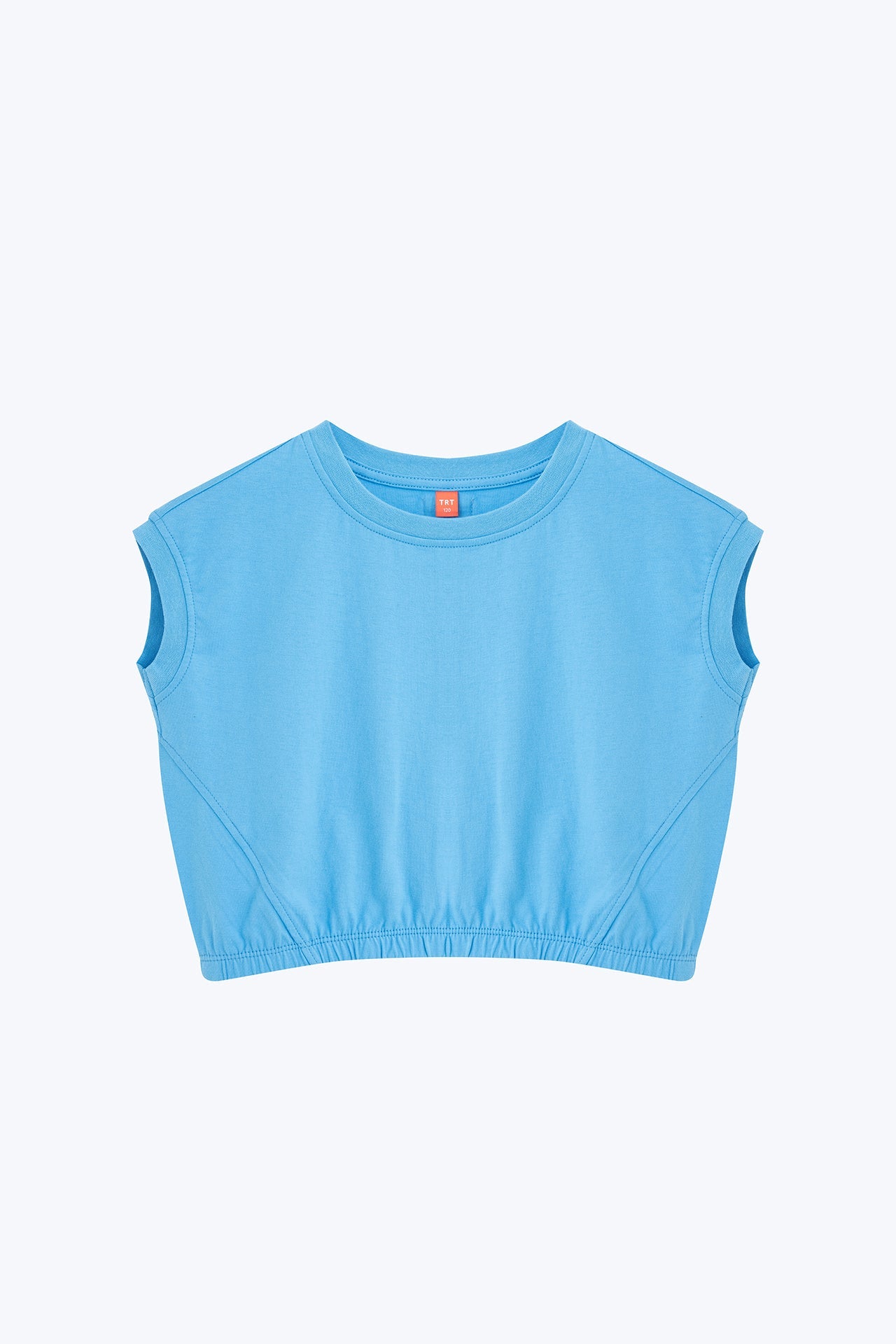 Kid's Cropped Tee with Elastic Waist - Sky Blue