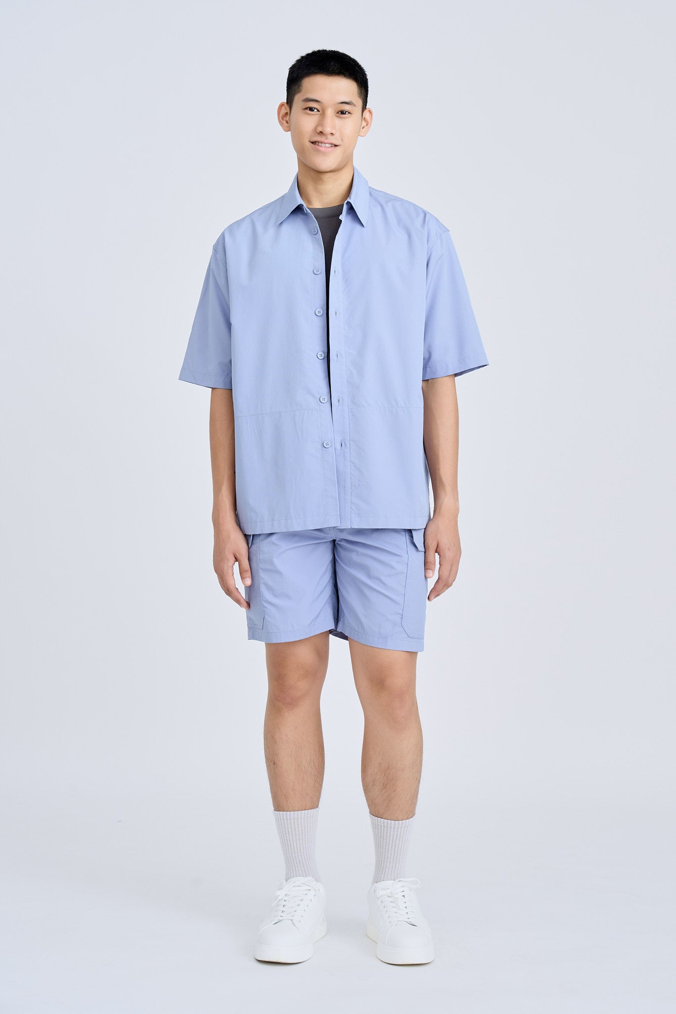 Casual Point Collar Shirt - Deep Periwinkle [AT]