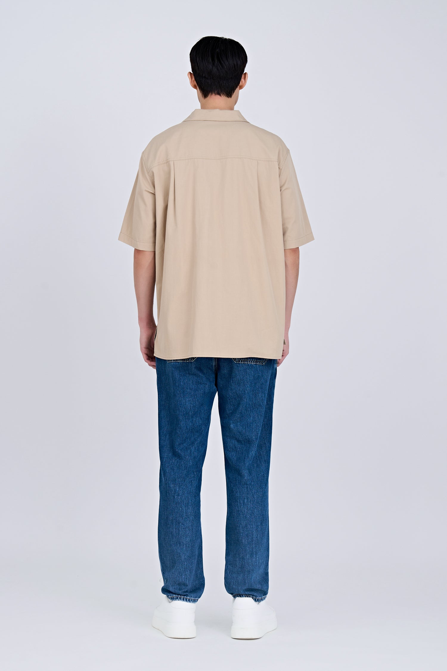 Worker's Pocket Cuban Collar Shirt - Khaki [AT]