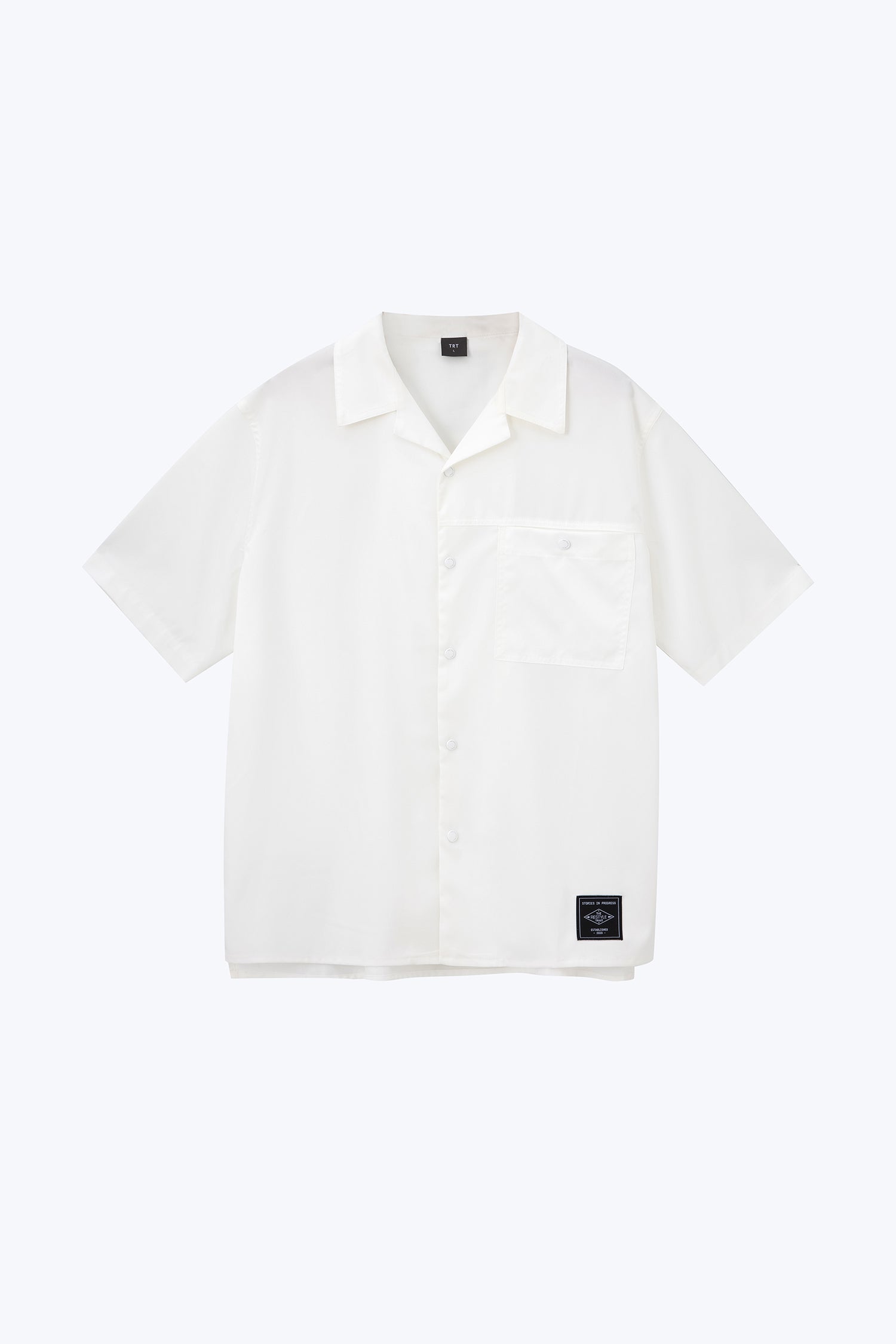 Single Pocket Snap Button Shirt - Cream