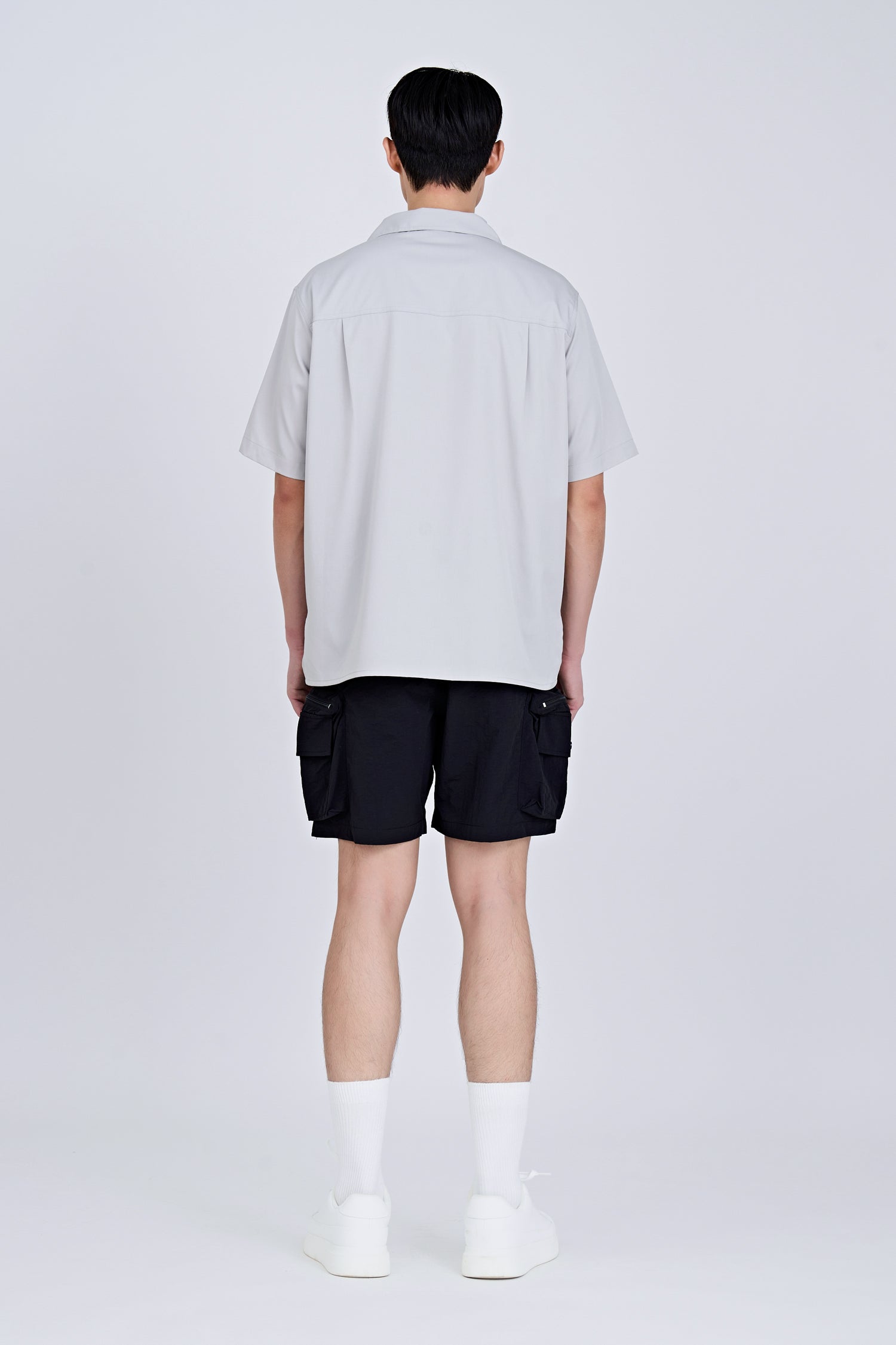 Single Pocket Snap Button Shirt - Silver [AT]