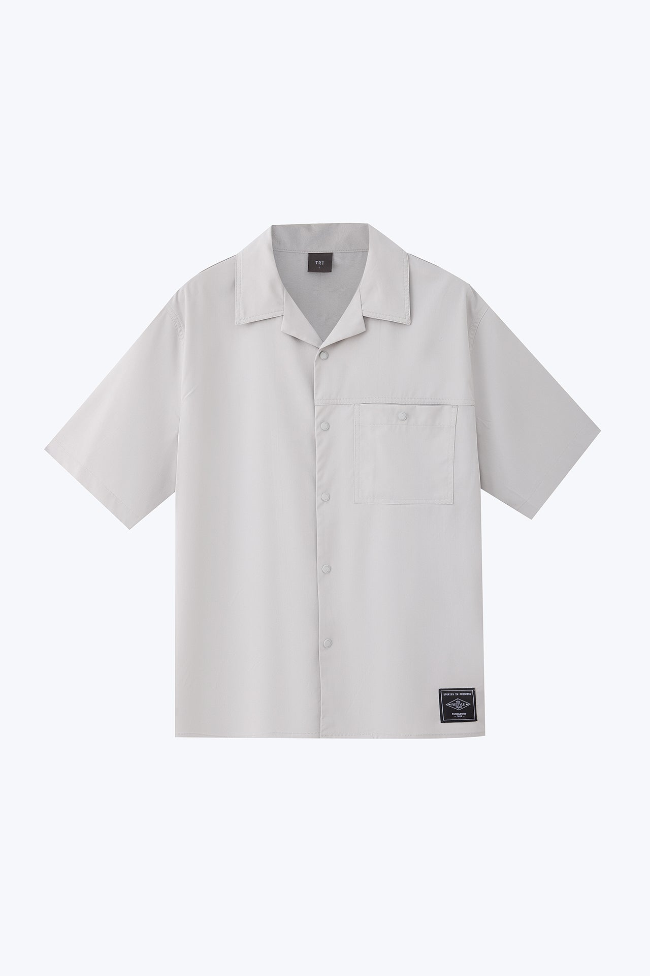 Single Pocket Snap Button Shirt - Silver [AT]