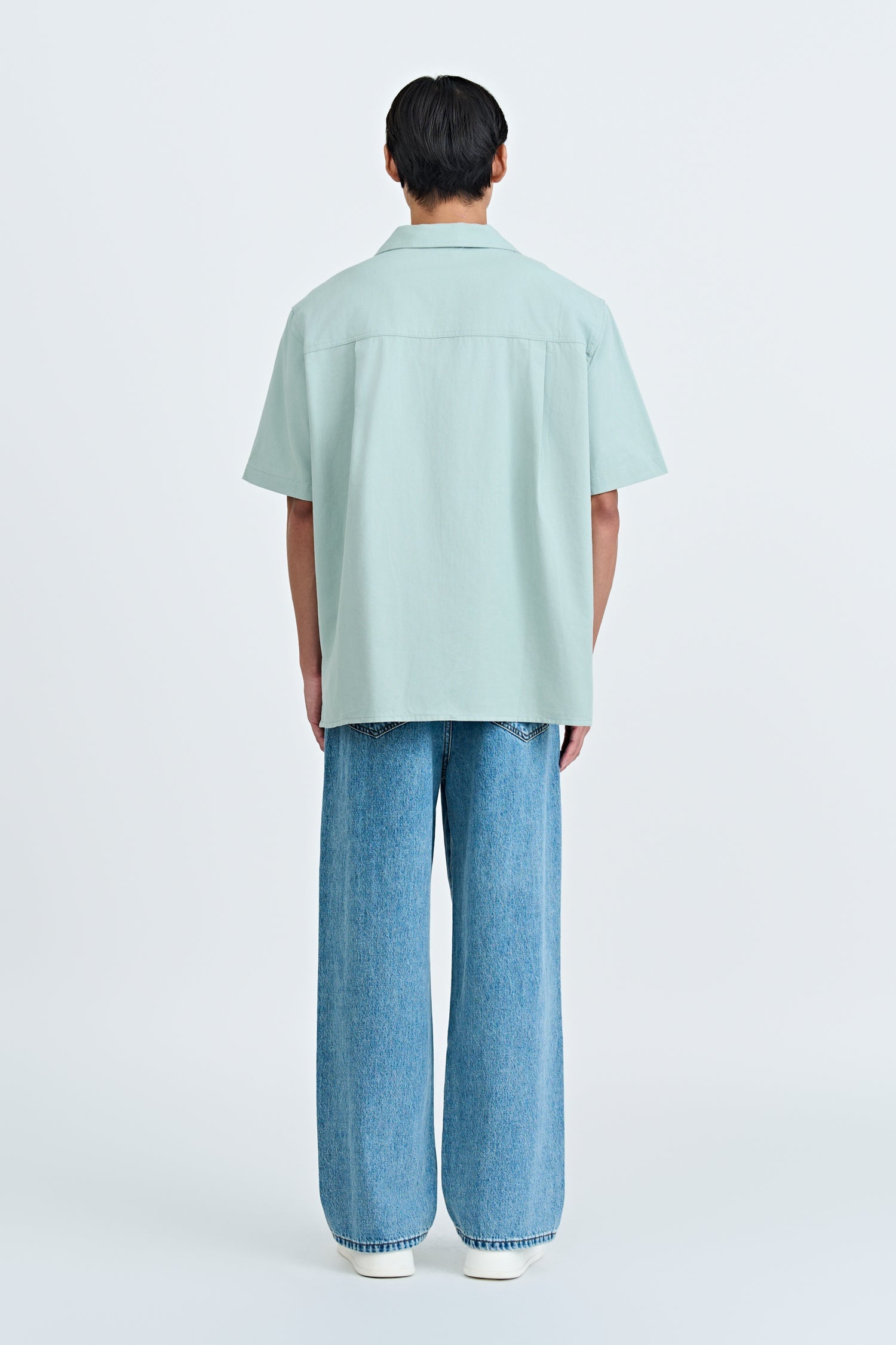 Relaxed-Fit Flapped Pocket Cuban Collar Top - Mint [AT]
