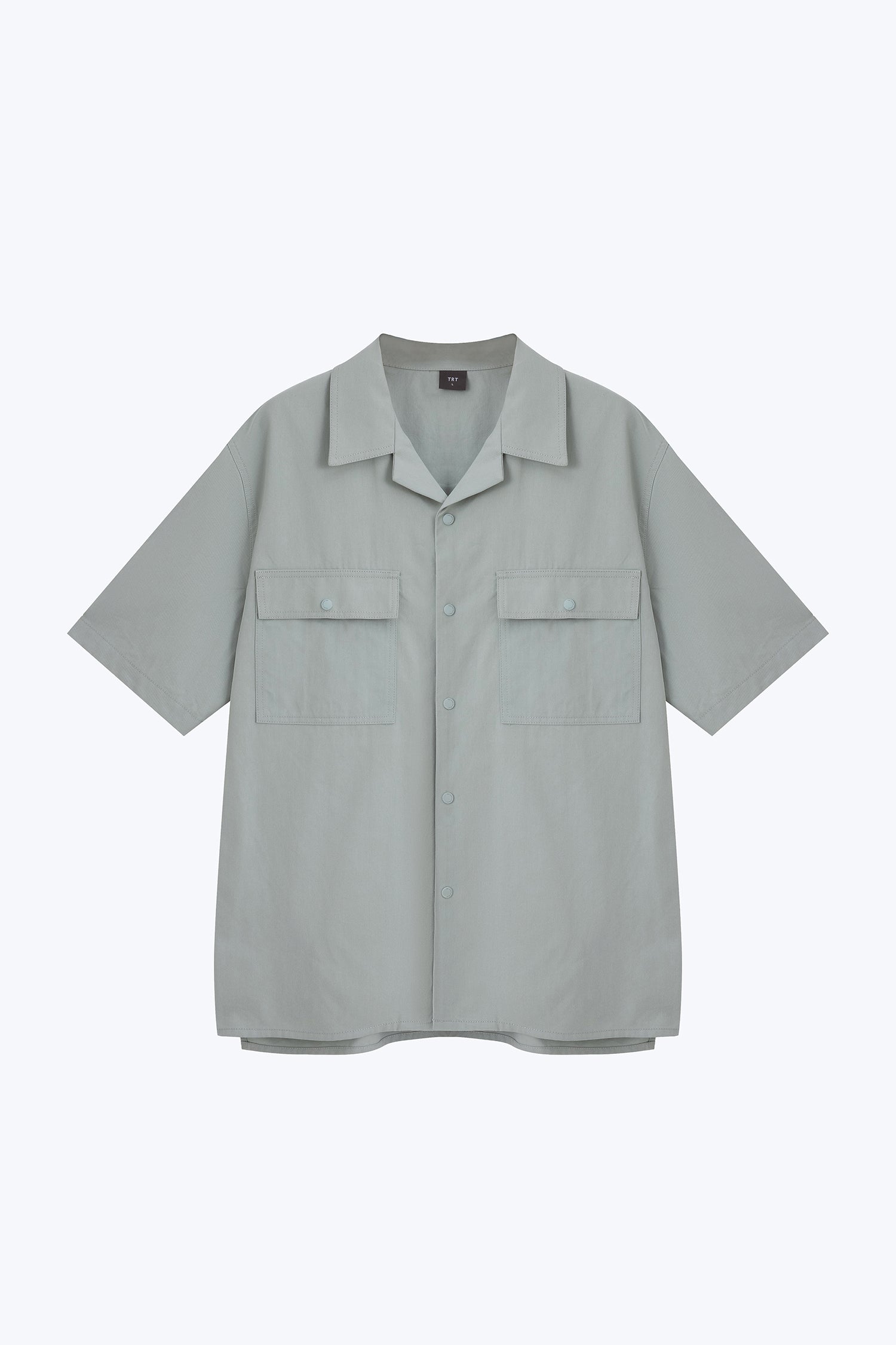 Relaxed-Fit Flapped Pocket Cuban Collar Top - Mint [AT]