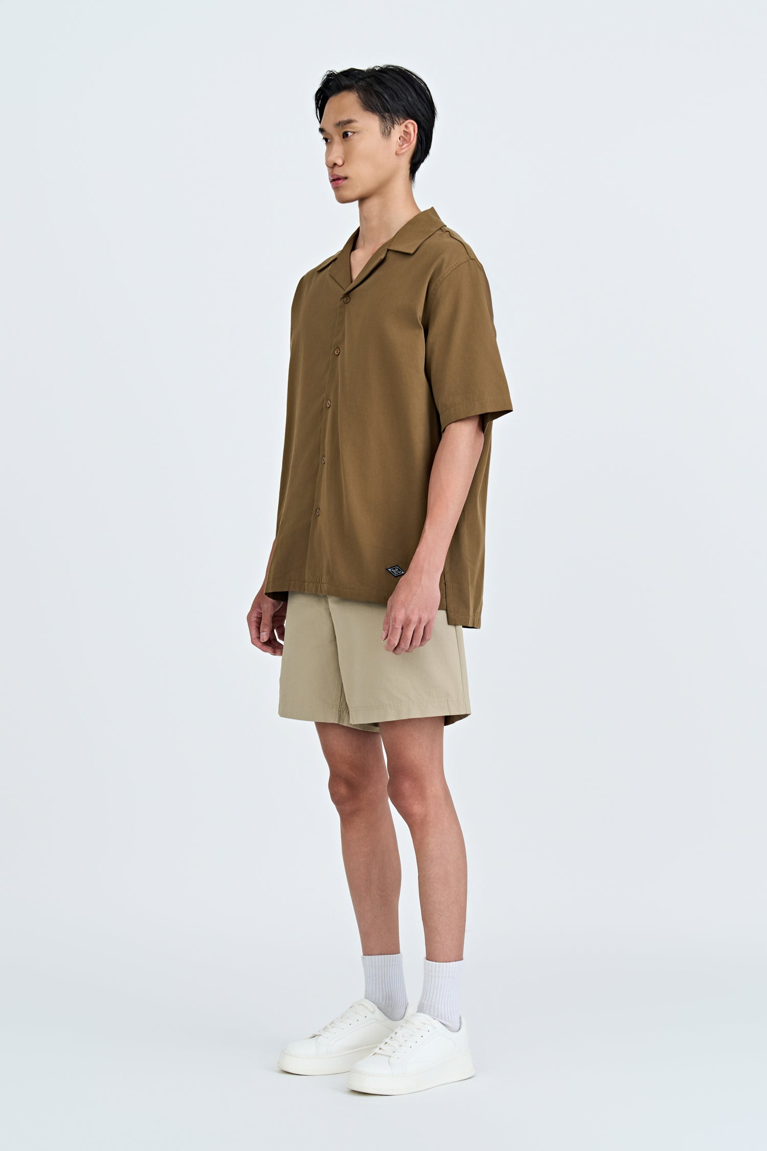 Open Collar Top - Coffee