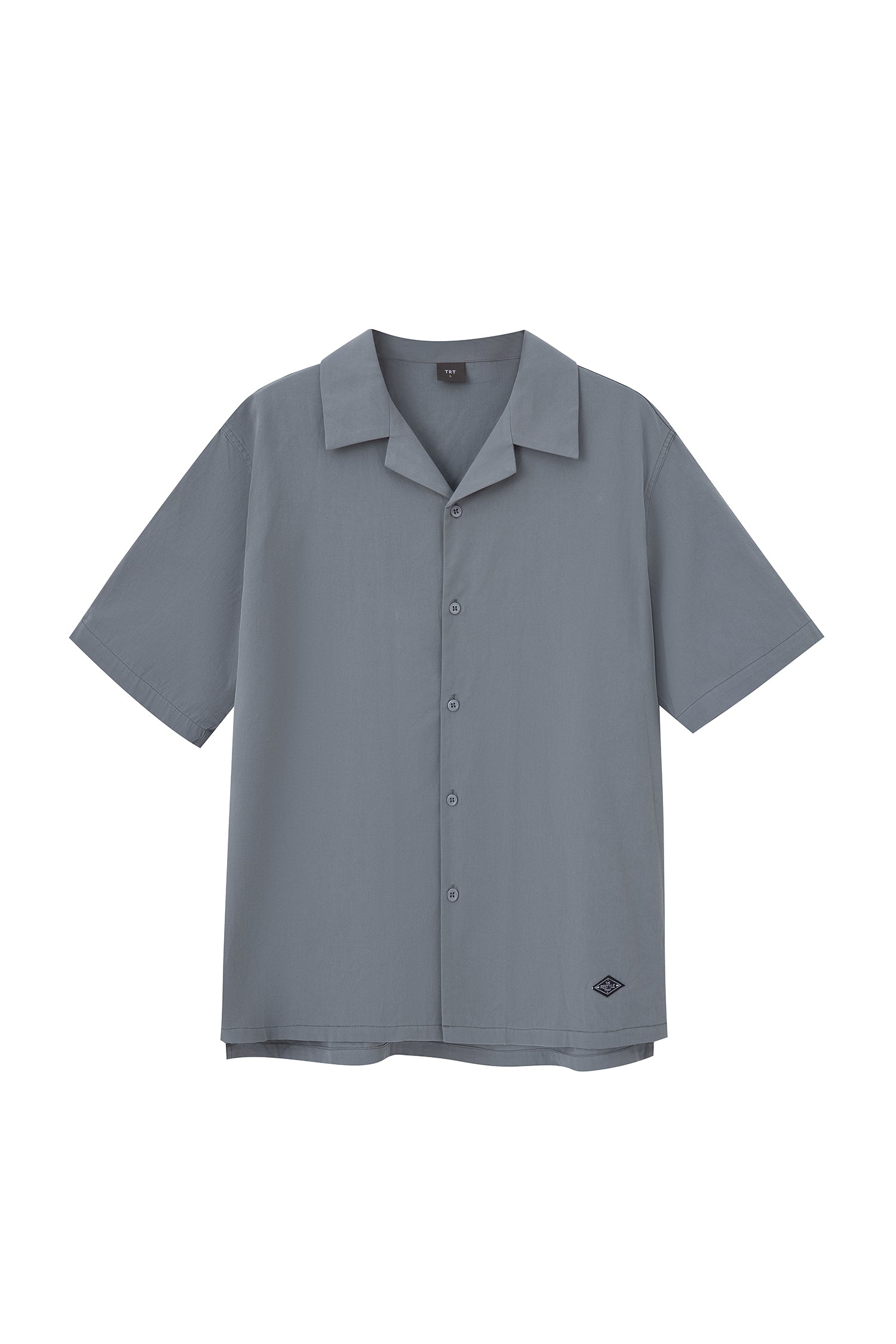 Open Collar Top - Elephant Grey