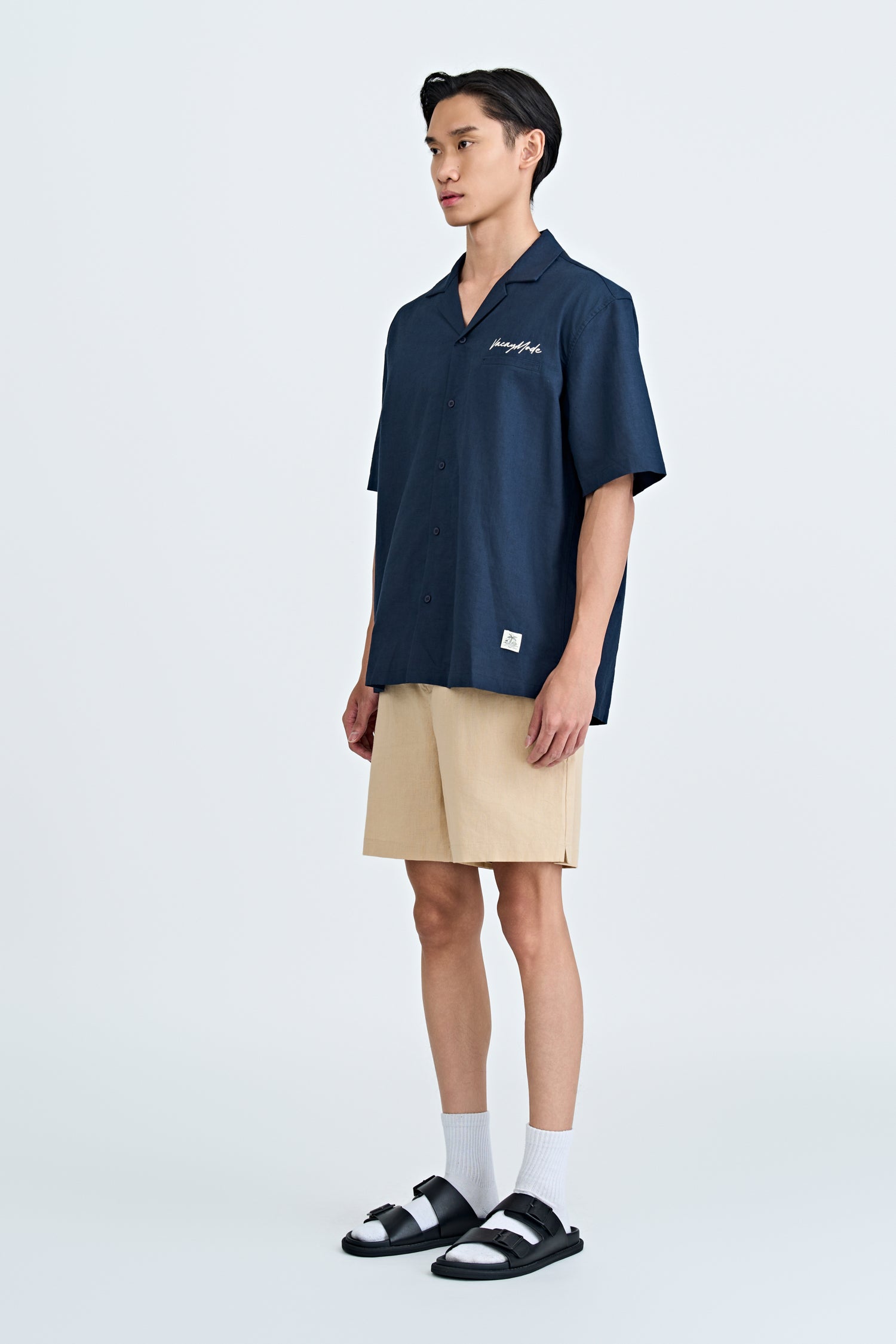 Vacay Mode Cuban Shirt - Navy